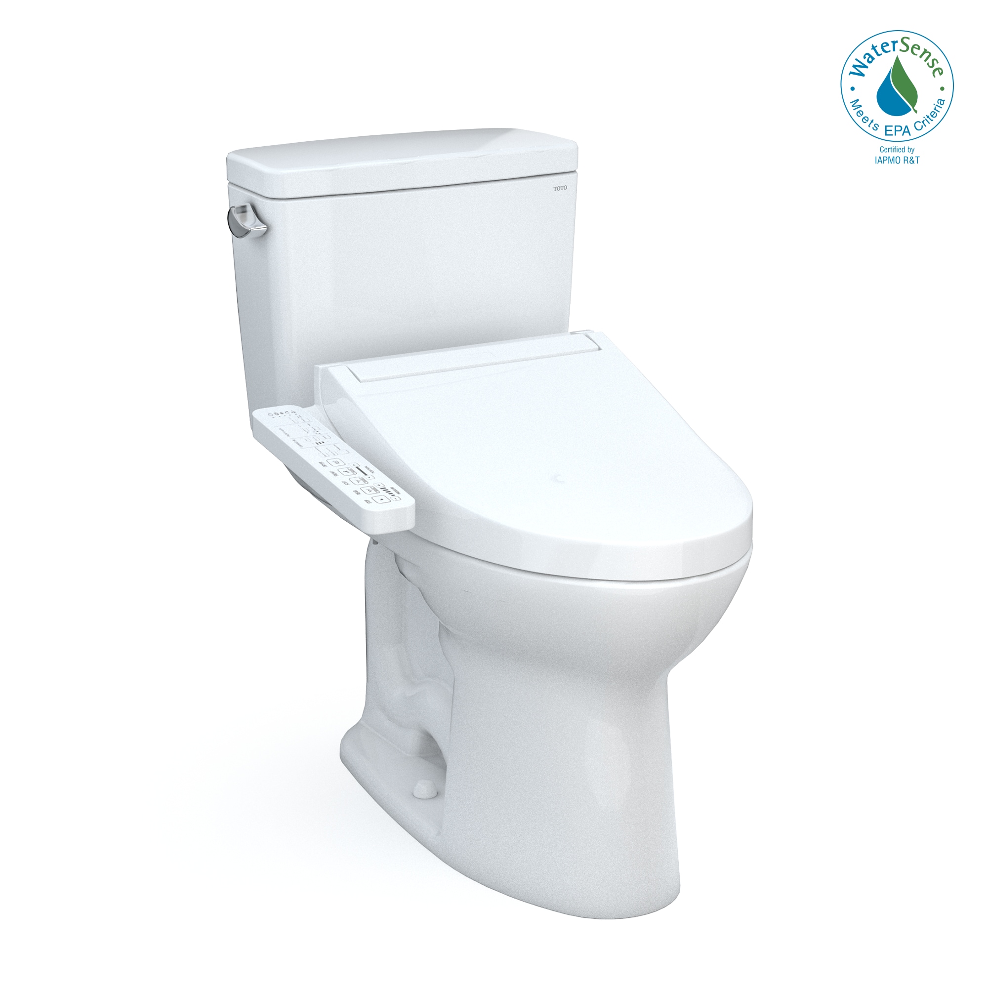 TOTO Drake Algodón Sencillo Alargado Altura Estándar Cierre Suave 2 piezas Bidet 12 pulgadas Rough-In con certificación WaterSense 1.28 GPF MW7763074CEFG-01