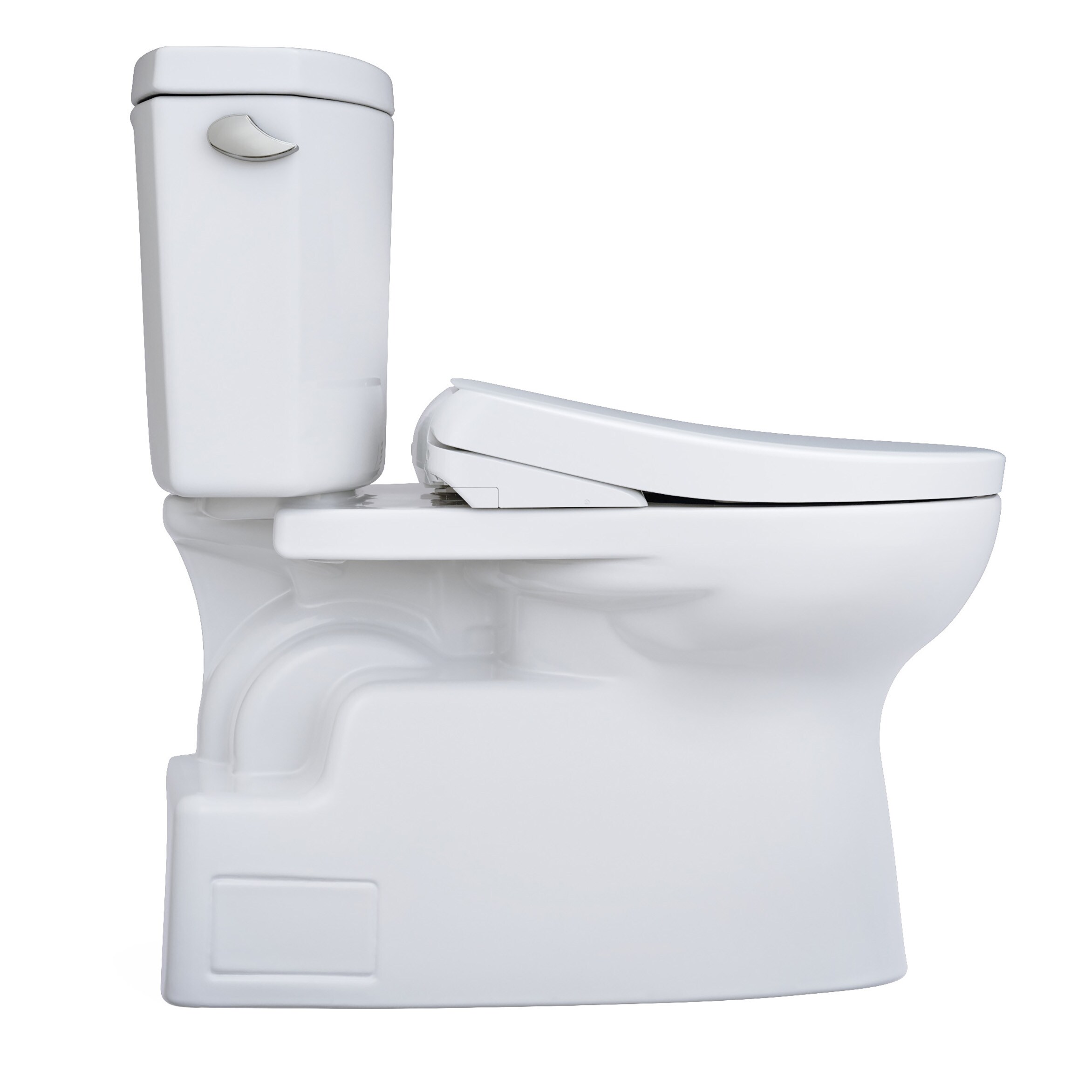 TOTO WASHLET+ Blanco Algodón Solitario Alargado Altura de Silla Suave Cierre Suave 2-piezas Bidet 12-pulgadas de Alto 1.28 GPF MW4744726CEFGA-01