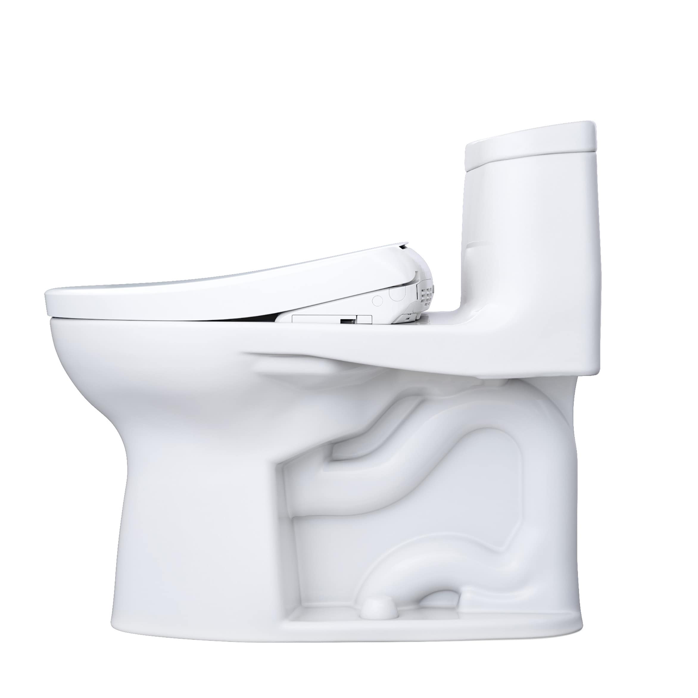 TOTO WASHLET+ Blanco Algodón Individual alargado Altura de silla suave Cierre suave Inodoro de una sola pieza Bidé de 12 pulgadas 1.28 GPF MW6344736CEFG-01