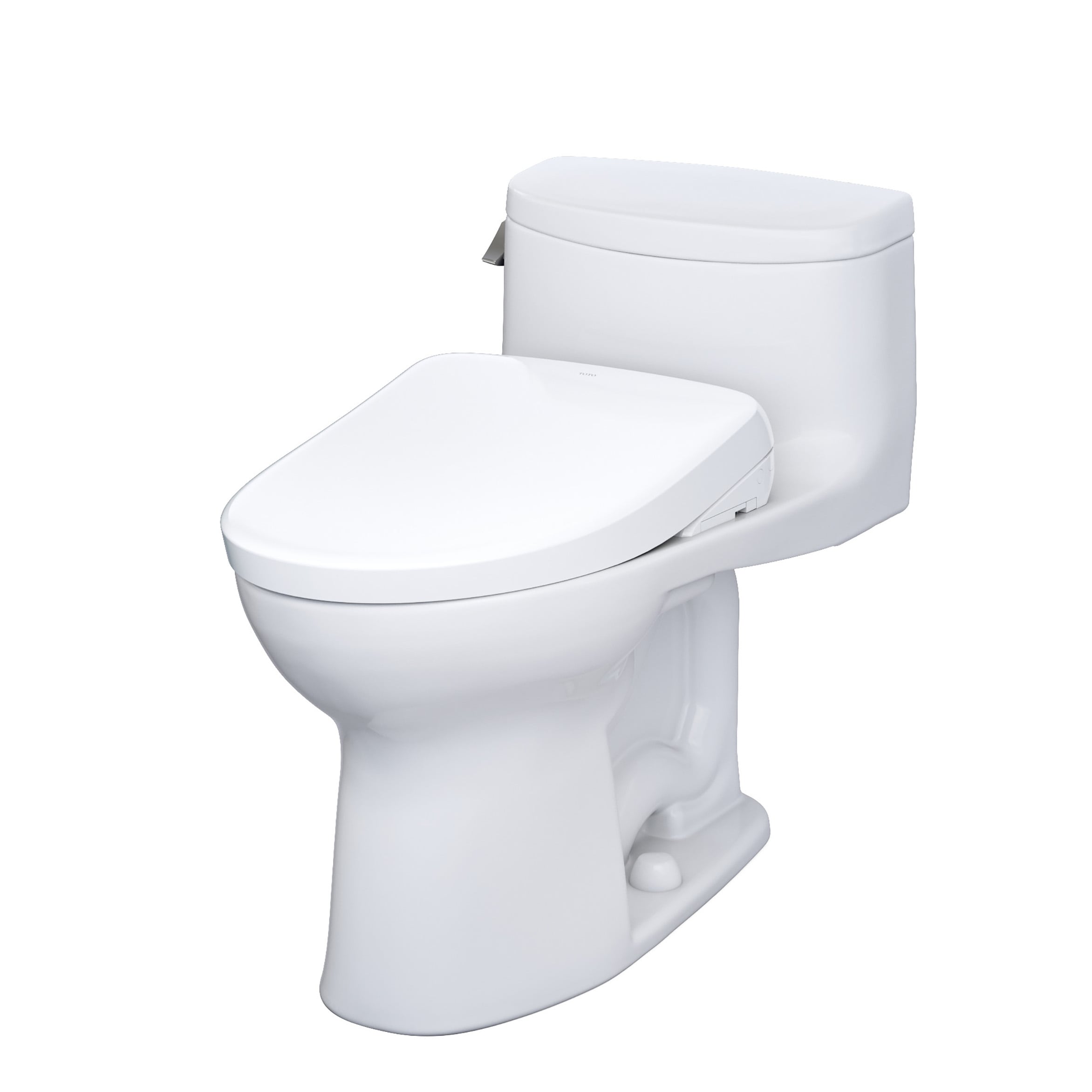 TOTO WASHLET+ Blanco Algodón Individual alargado Altura de silla suave Cierre suave Inodoro de una sola pieza Bidé de 12 pulgadas 1.28 GPF MW6344736CEFG-01