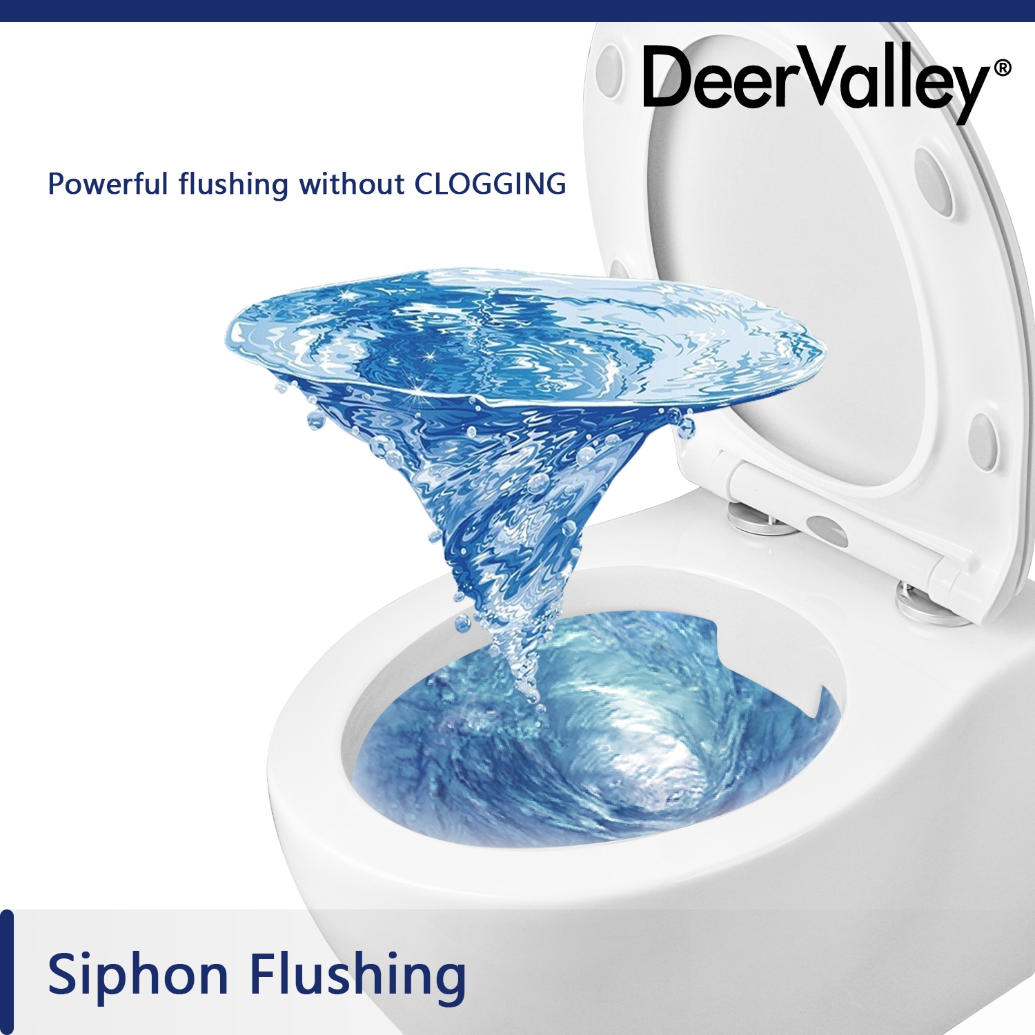 Taza de baño colgante alargada blanca DeerValley Liberty DV-1F0069