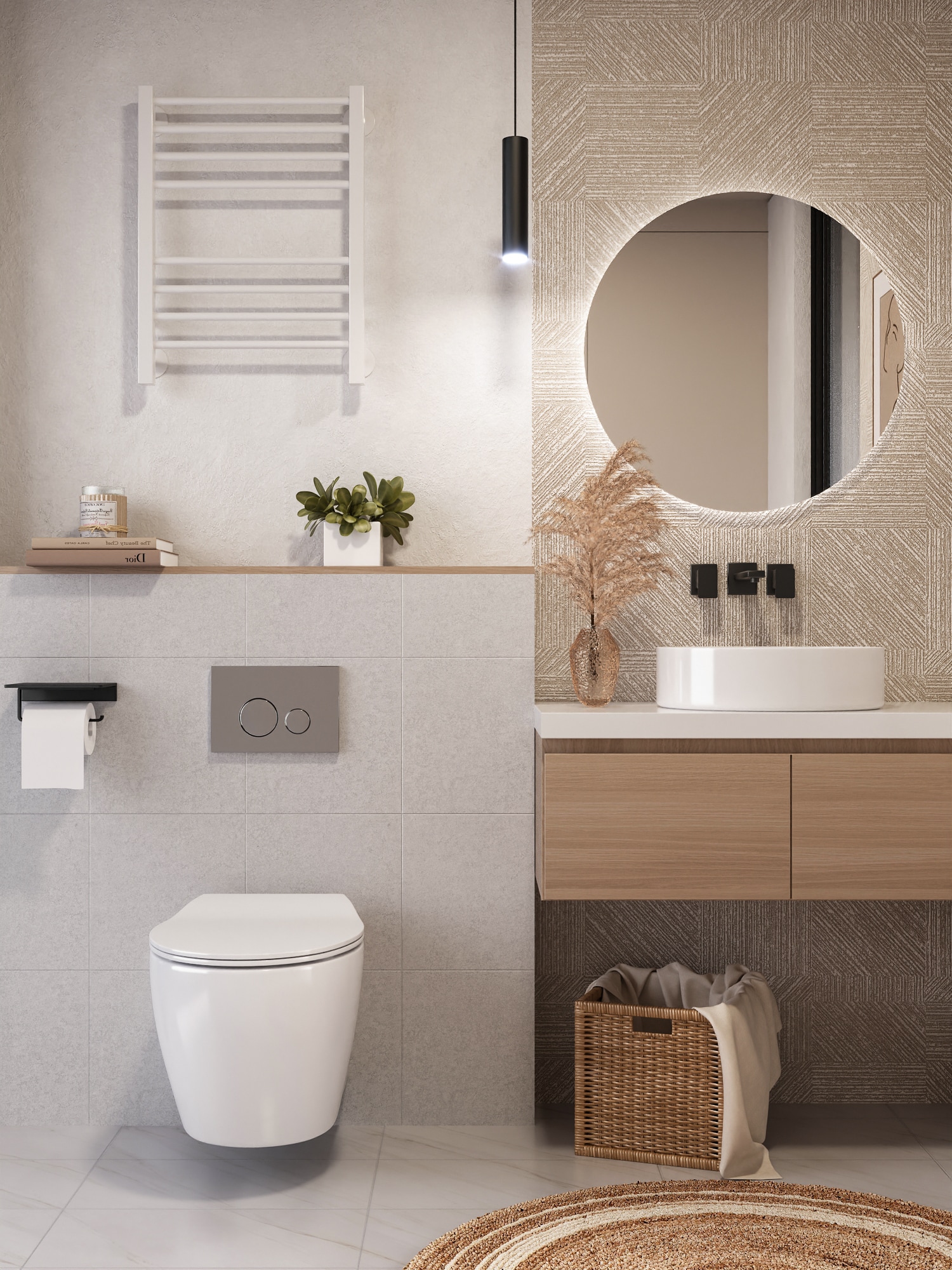 Taza de baño colgante alargada blanca DeerValley Liberty DV-1F0069