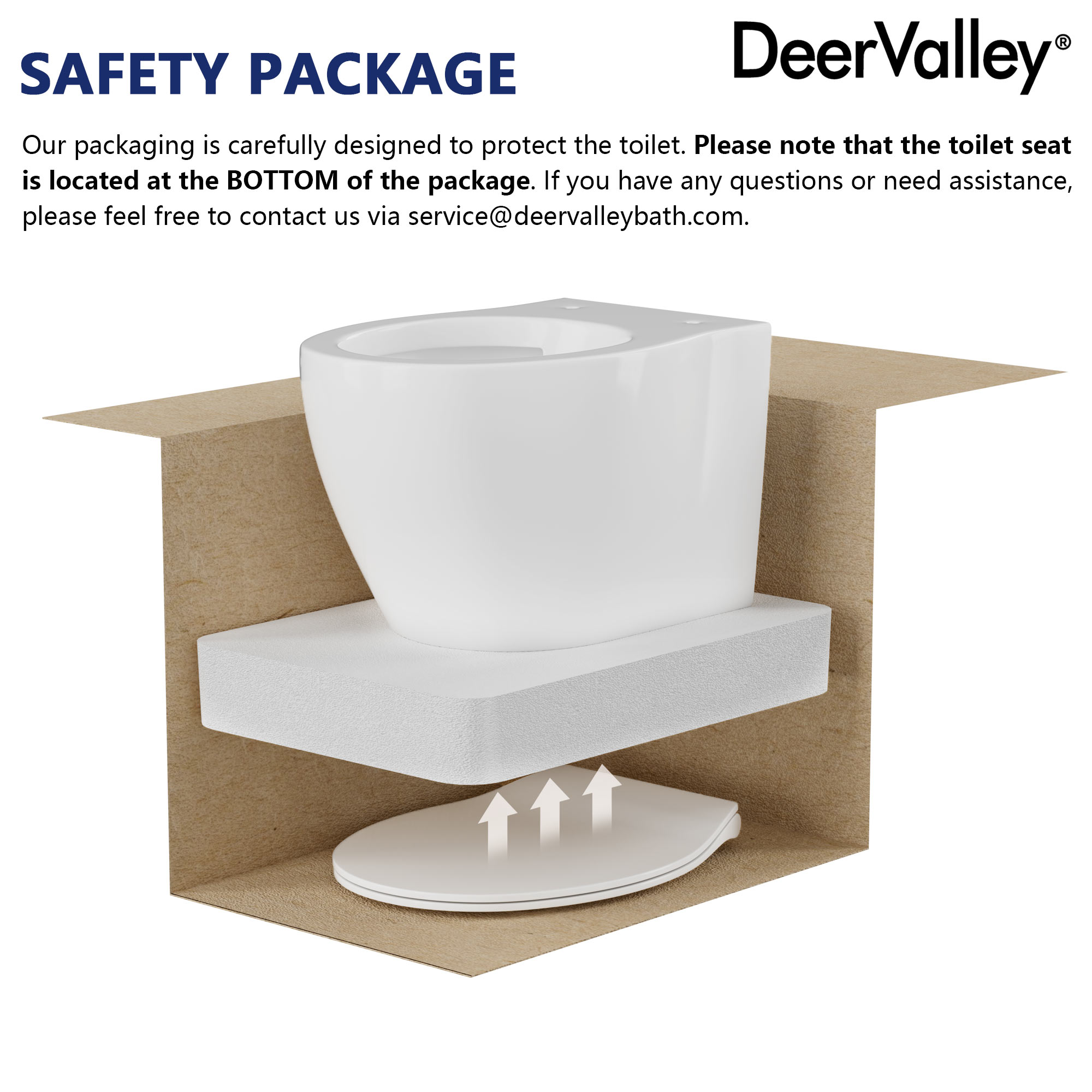 Taza de baño colgante alargada blanca DeerValley Liberty DV-1F0069