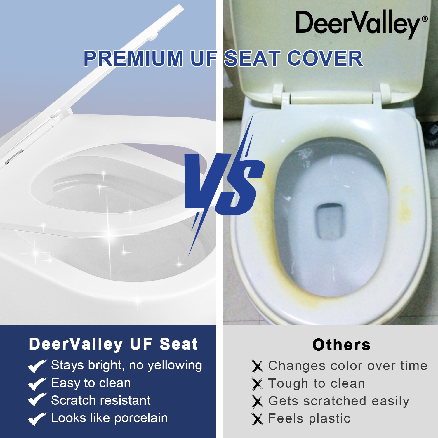 Taza de baño colgante alargada blanca DeerValley Liberty DV-1F0069