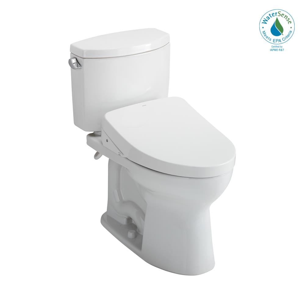 Bowl de baño alargado de altura de silla en beige Sedona, TOTO Drake II con 12 pulgadas de despeje.