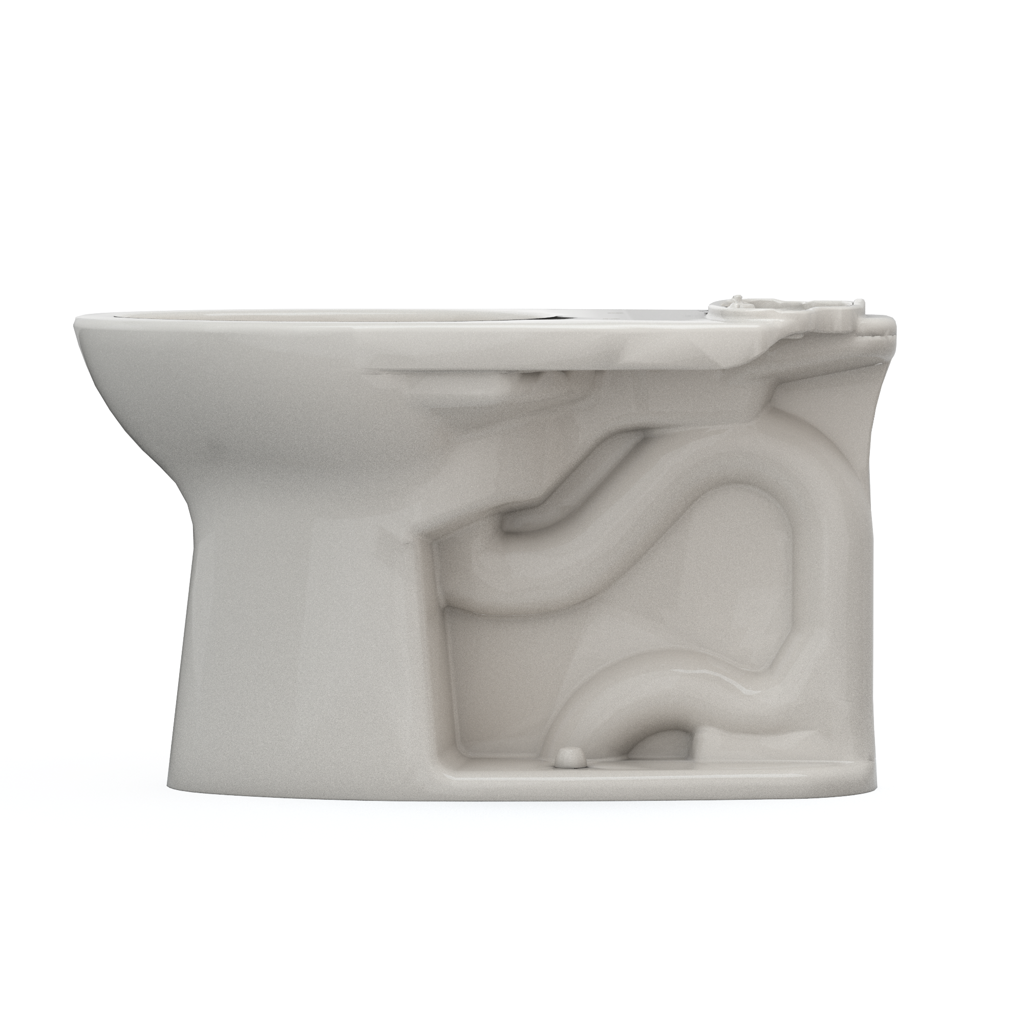 Taza de baño alargada de altura estándar en beige Sedona TOTO Drake con descarga Power Gravity de 12 pulgadas de Rough-In C776CEFG-12
