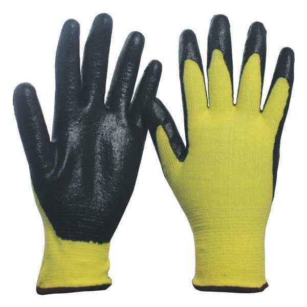 Guantes recubiertos resistentes al corte Condor, Nivel de corte A2, calibre 15, color amarillo, talla grande (9) - 48UR34