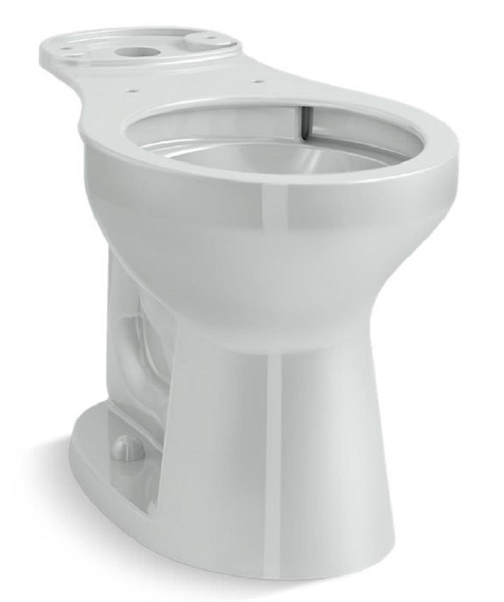 Taza de baño redonda color gris hielo de altura de silla de la marca KOHLER con descarga de 12 pulgadas modelo 31589-95.