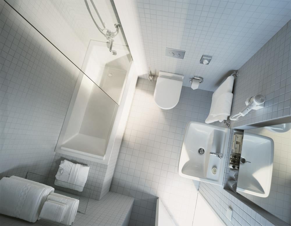 Taza de baño alargada en color blanco, altura estándar de la serie Duravit Starck 3