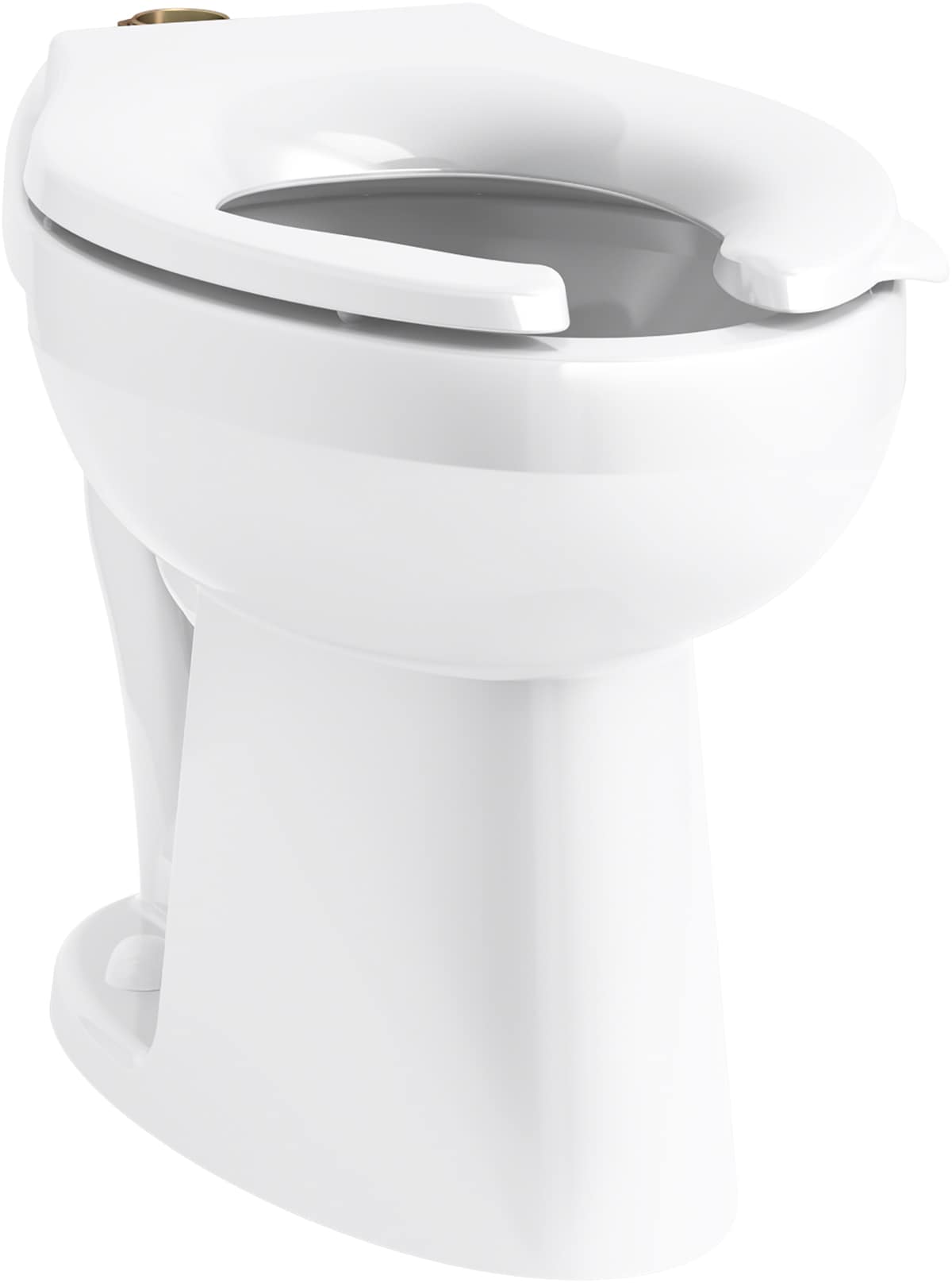 Inodoro comercial alargado de altura de silla blanco Highcliff de KOHLER con descarga de 10 pulgadas - modelo K-96057-SS-0