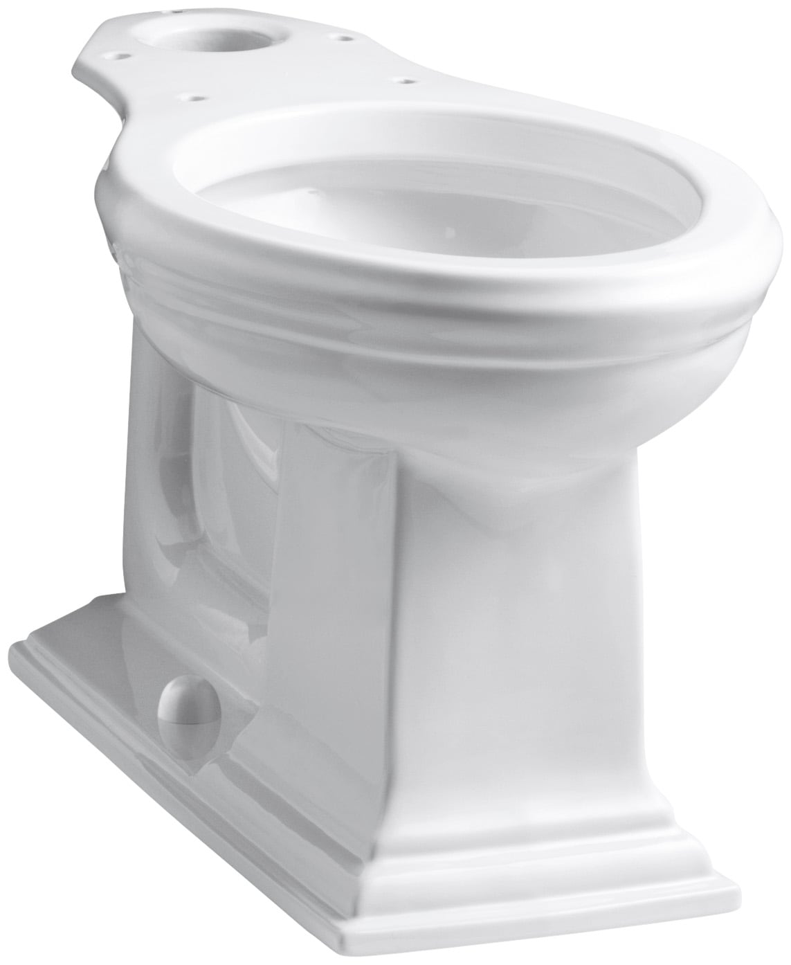 Inodoro alargado Kohler Memoirs blanco a altura de silla con descarga de 12 pulgadas 4380-0.