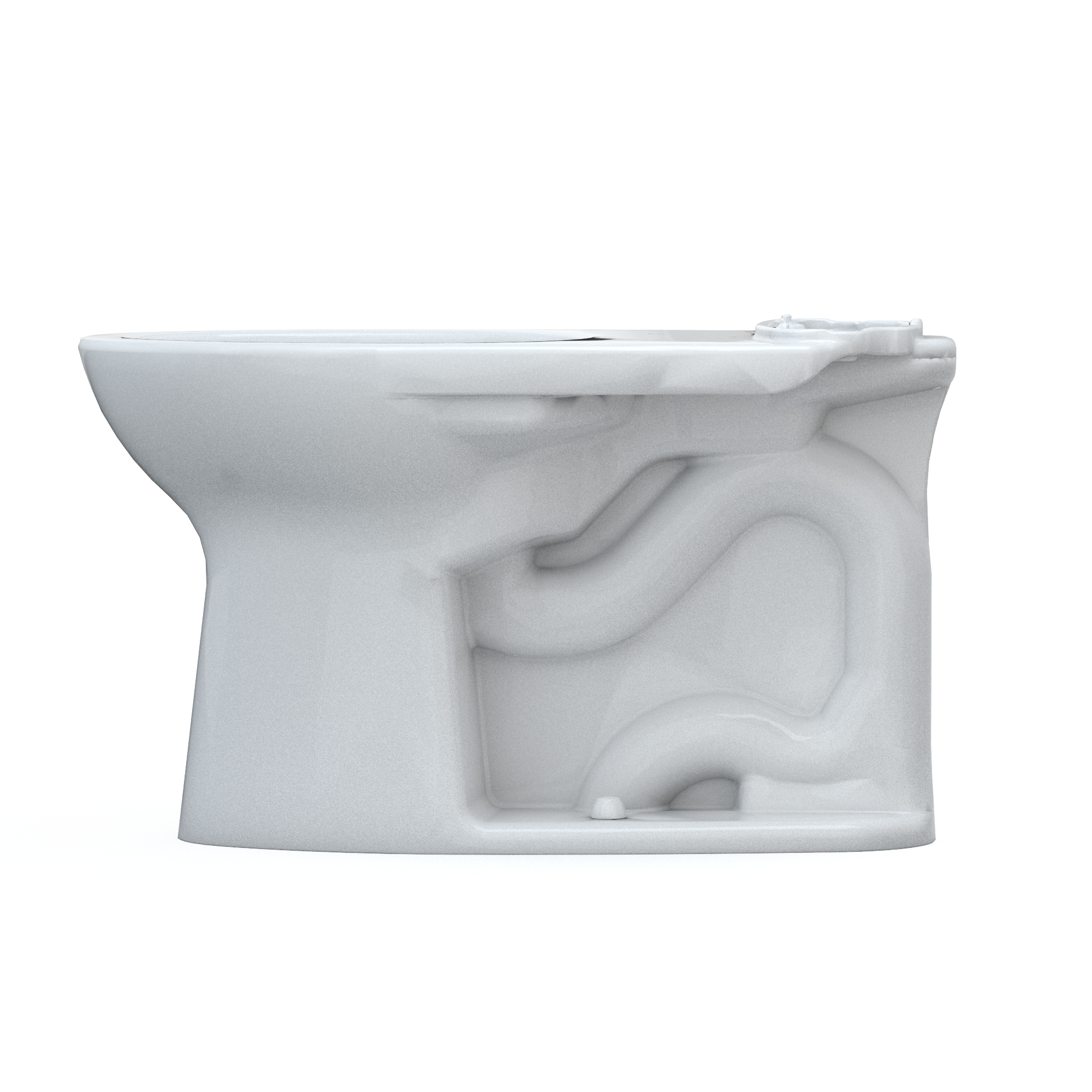 Taza de baño alargada de altura estándar en blanco de algodón TOTO Drake, con descarga de 10 pulgadas.