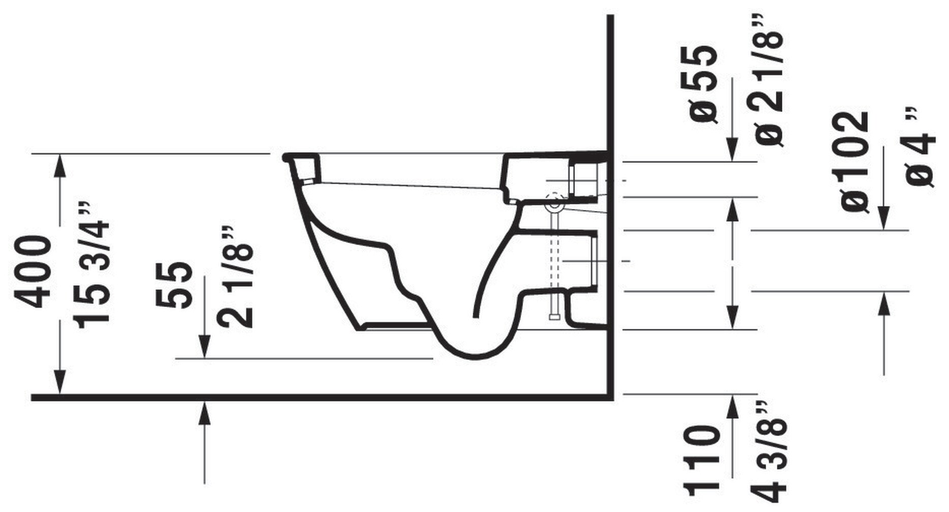 Inodoro Duravit Darling New Blanco con Taza Alargada y Altura Estándar 2545090092