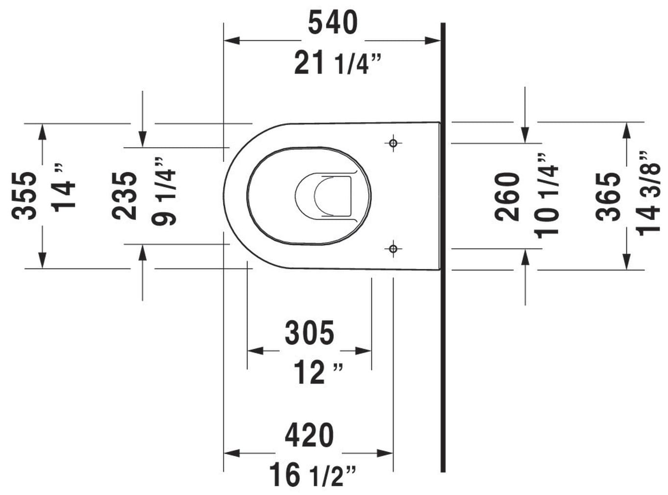 Inodoro Duravit Darling New Blanco con Taza Alargada y Altura Estándar 2545090092