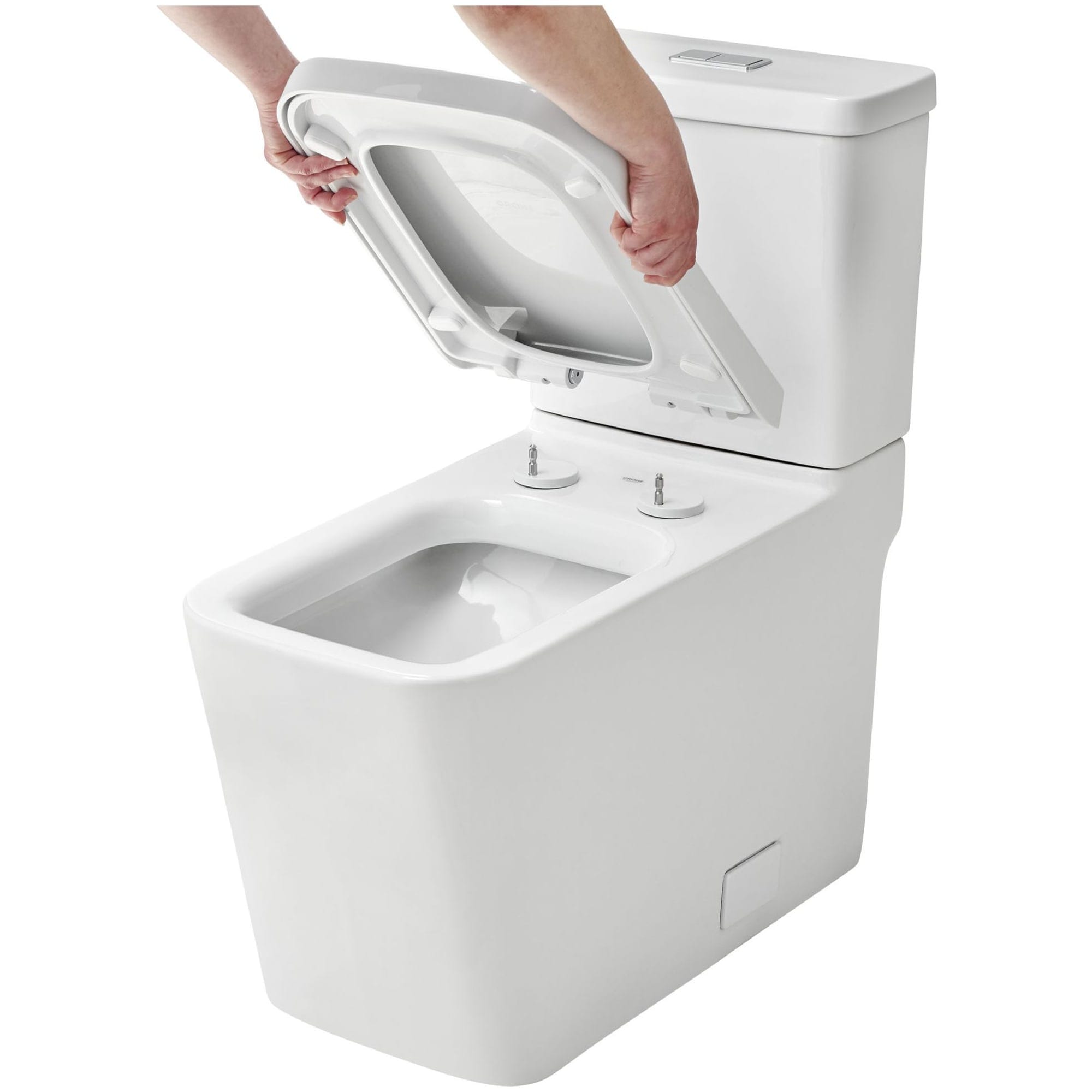 Taza de baño alargada en blanco alpino GROHE a altura estándar con descarga de 12 pulgadas 39664000