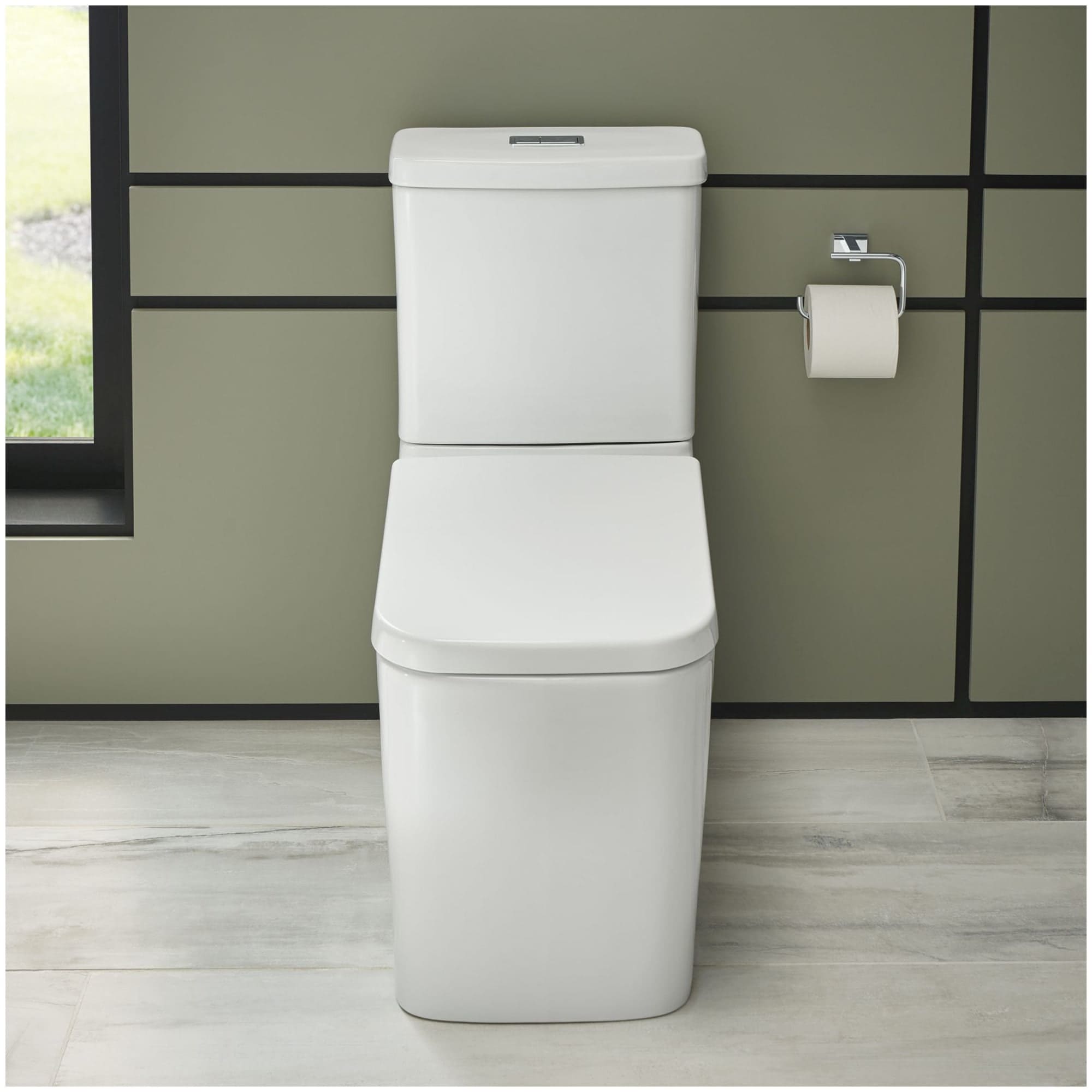 Taza de baño alargada en blanco alpino GROHE a altura estándar con descarga de 12 pulgadas 39664000