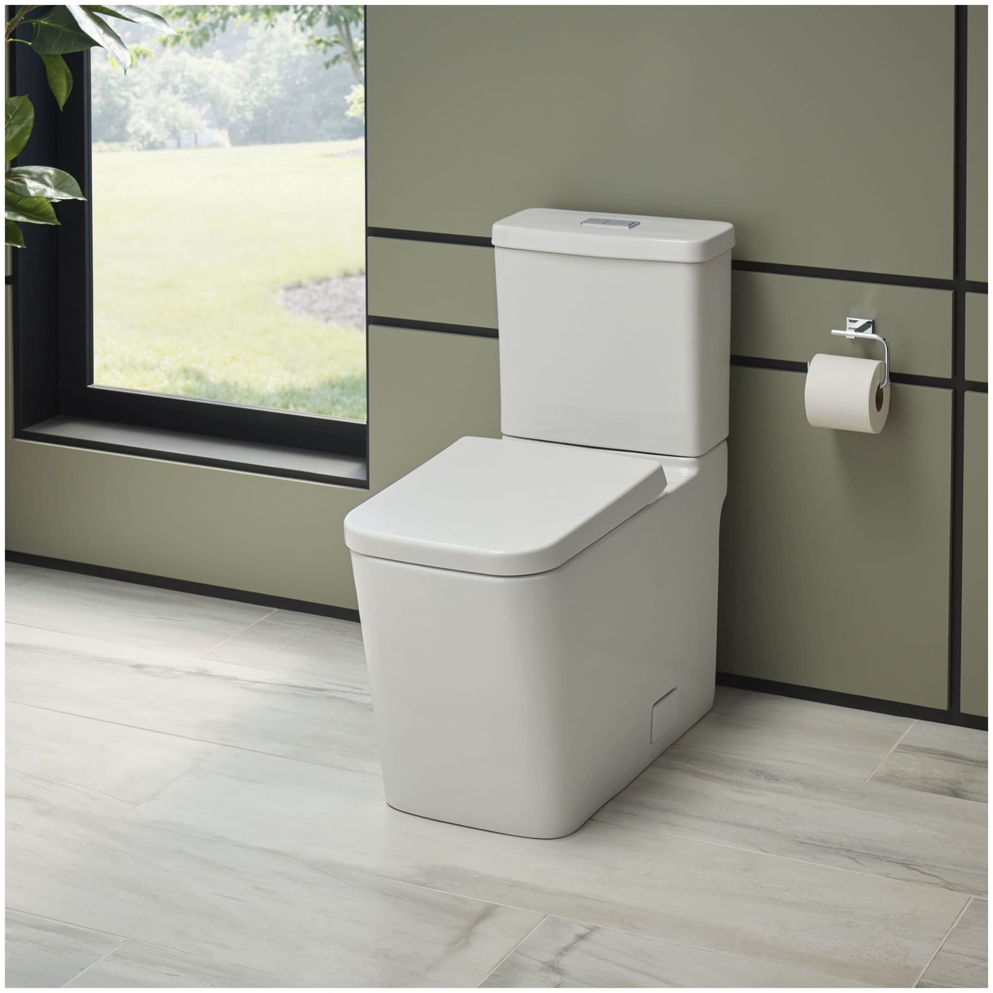 Taza de baño alargada en blanco alpino GROHE a altura estándar con descarga de 12 pulgadas 39664000