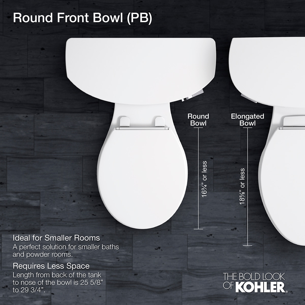 Taza de baño redonda con altura de silla en color beige de la línea Highline de KOHLER con 12 pulgadas de desplazamiento bruto - K-5393-96