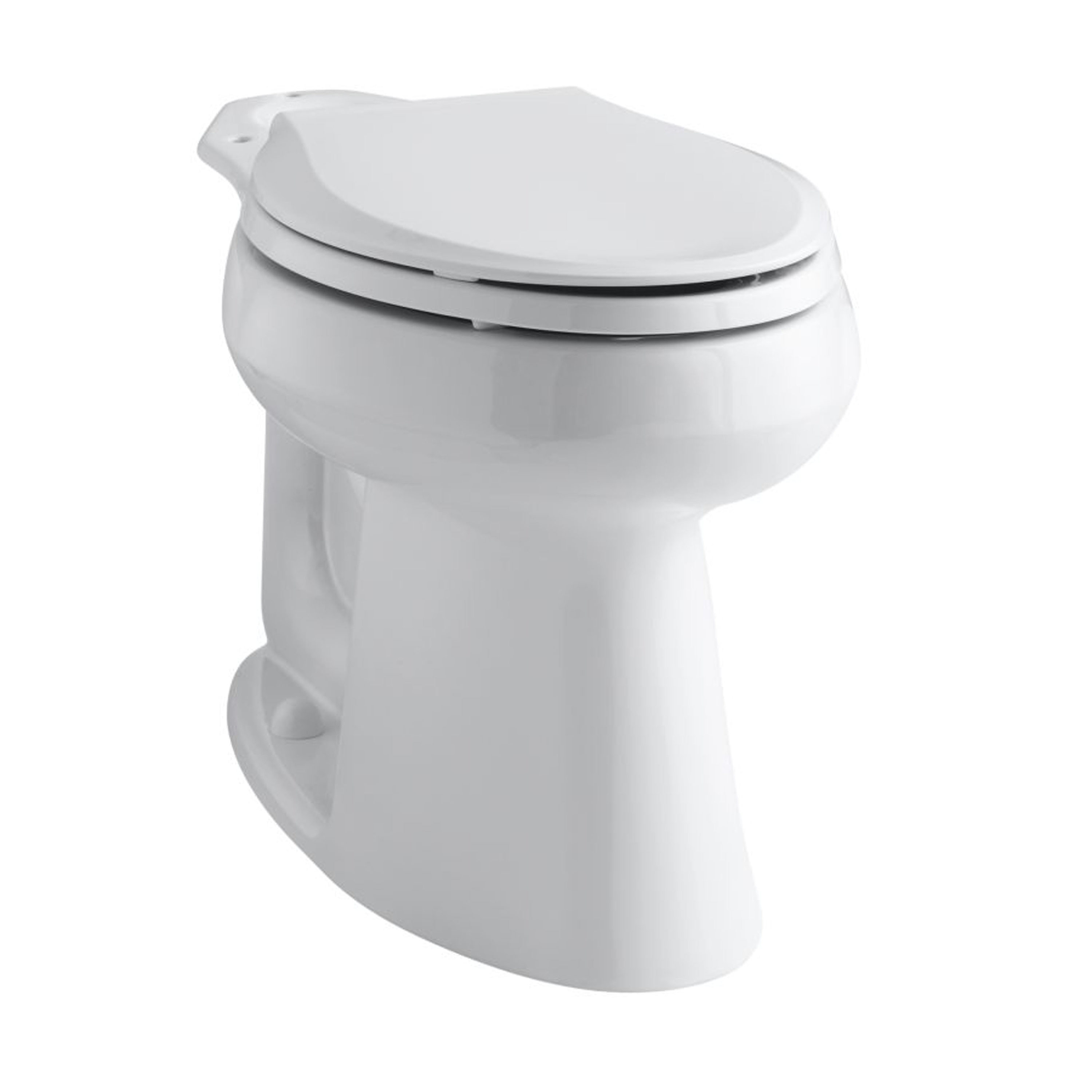 Taza de baño alargada a la altura de una silla en blanco KOHLER Highline con desagüe de 10 pulgadas de separación 4373-0