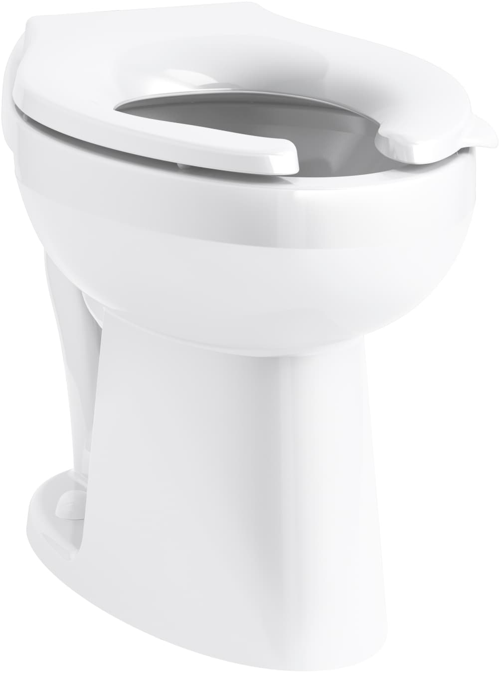 Taza de baño comercial alargada de altura de silla Ultra White Highcliff de KOHLER con descarga de 11 pulgadas.