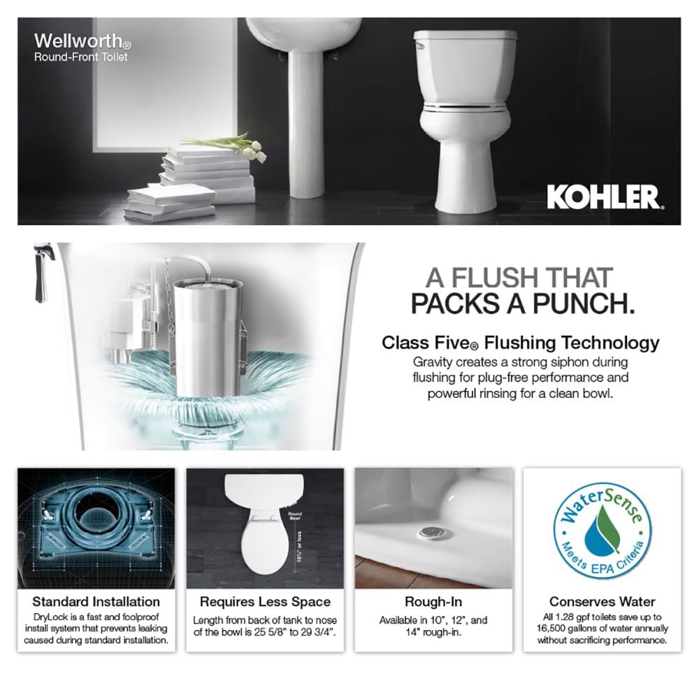 KOHLER Wellworth Blanco Altura Estándar 12 pulgadas de desagüe sin terminar 4197-0
