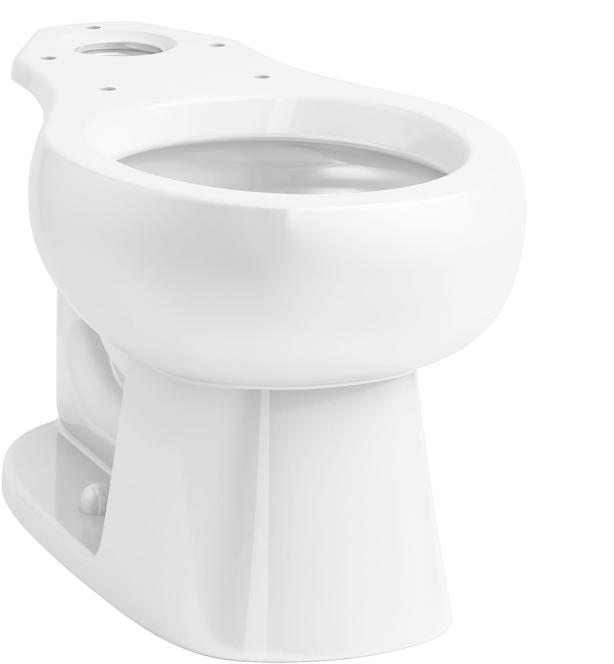 Taza de baño redonda blanca estándar de altura normal KOHLER Windham con desagüe de 12 pulgadas.