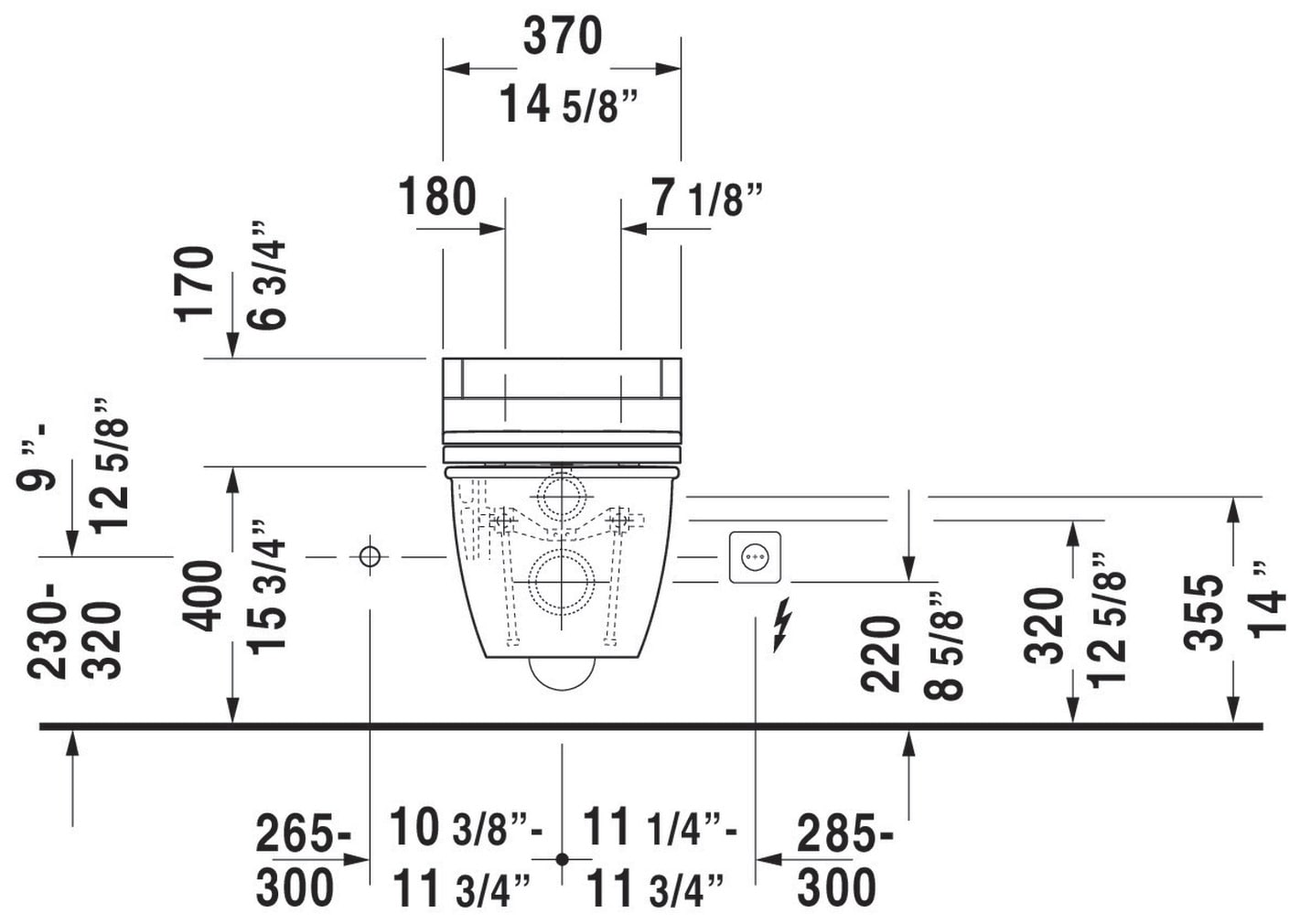Taza de baño alargada Duravit Darling New en blanco, altura estándar