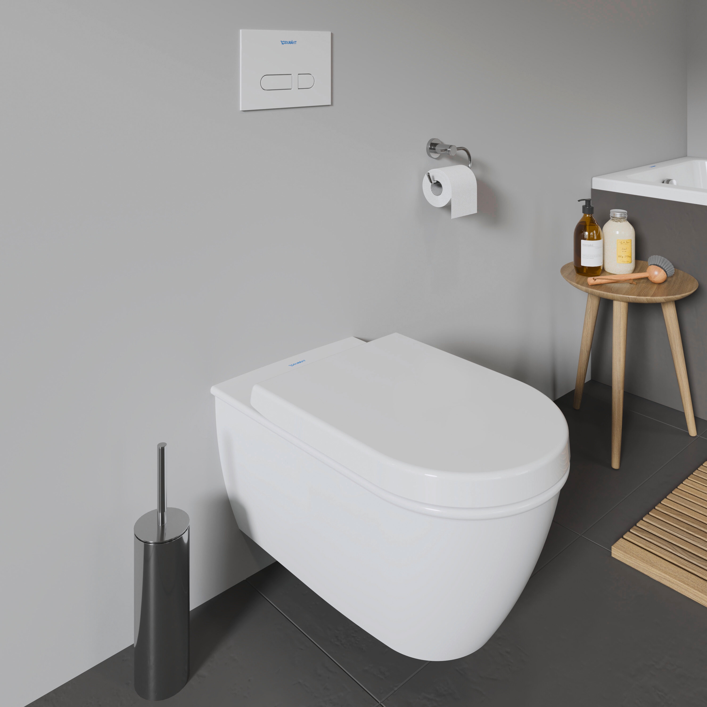 Taza de baño alargada Duravit Darling New en blanco, altura estándar