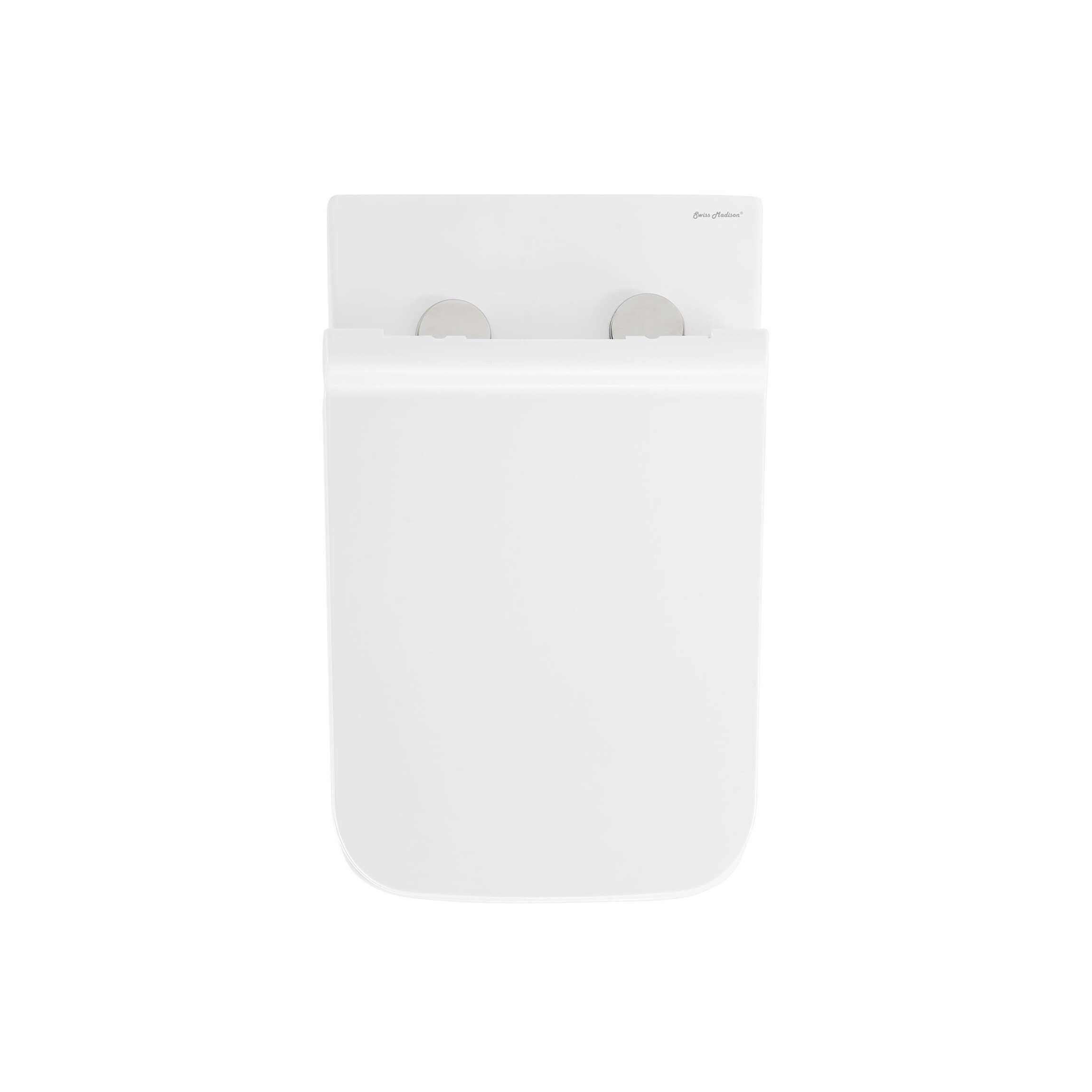 Inodoro cuadrado blanco brillante Swiss Madison Bastille de altura estándar SM-25-BFBAS03WH