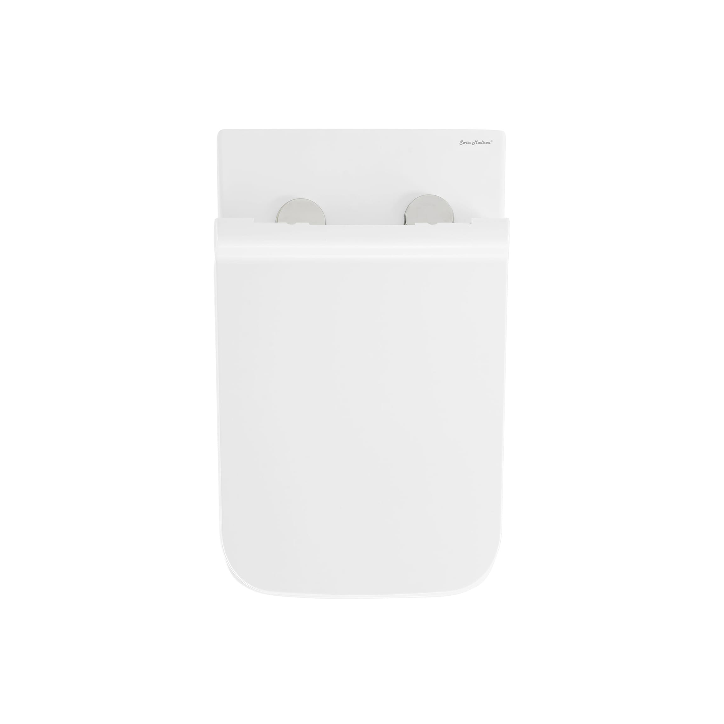 Inodoro cuadrado blanco brillante Swiss Madison Bastille de altura estándar SM-25-BFBAS03WH