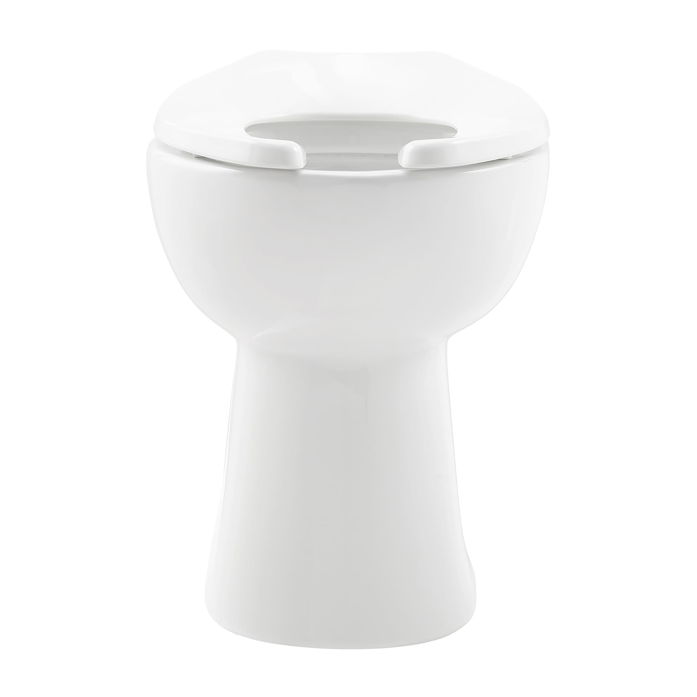 Taza de baño alargada en blanco brillante Swiss Madison Chalon con altura estándar de 7 pulgadas de desagüe.