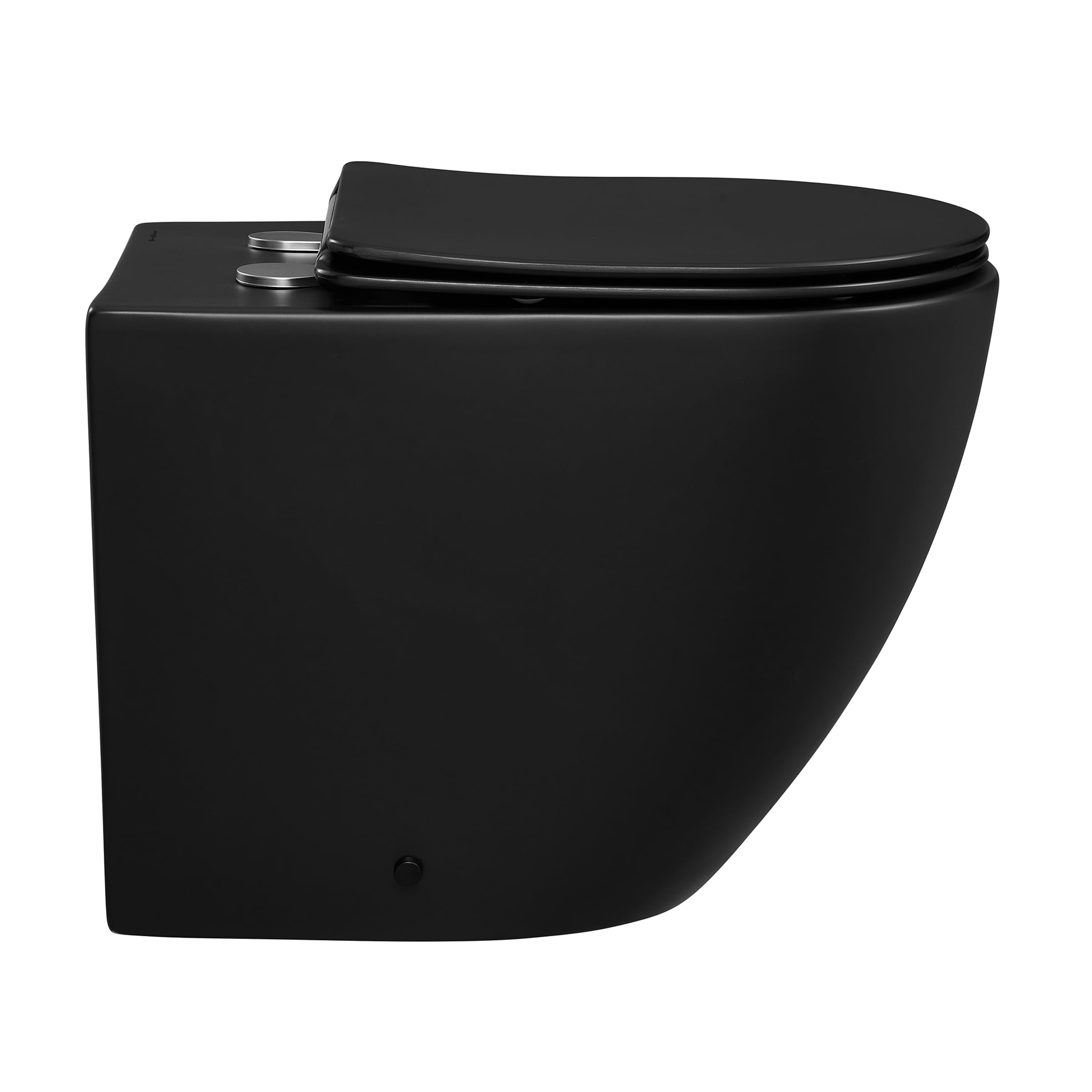 Taza para inodoro Swiss Madison Angers en negro mate con altura estándar alargada de 7 pulgadas de separación bruta SM-25-WTANG04BK