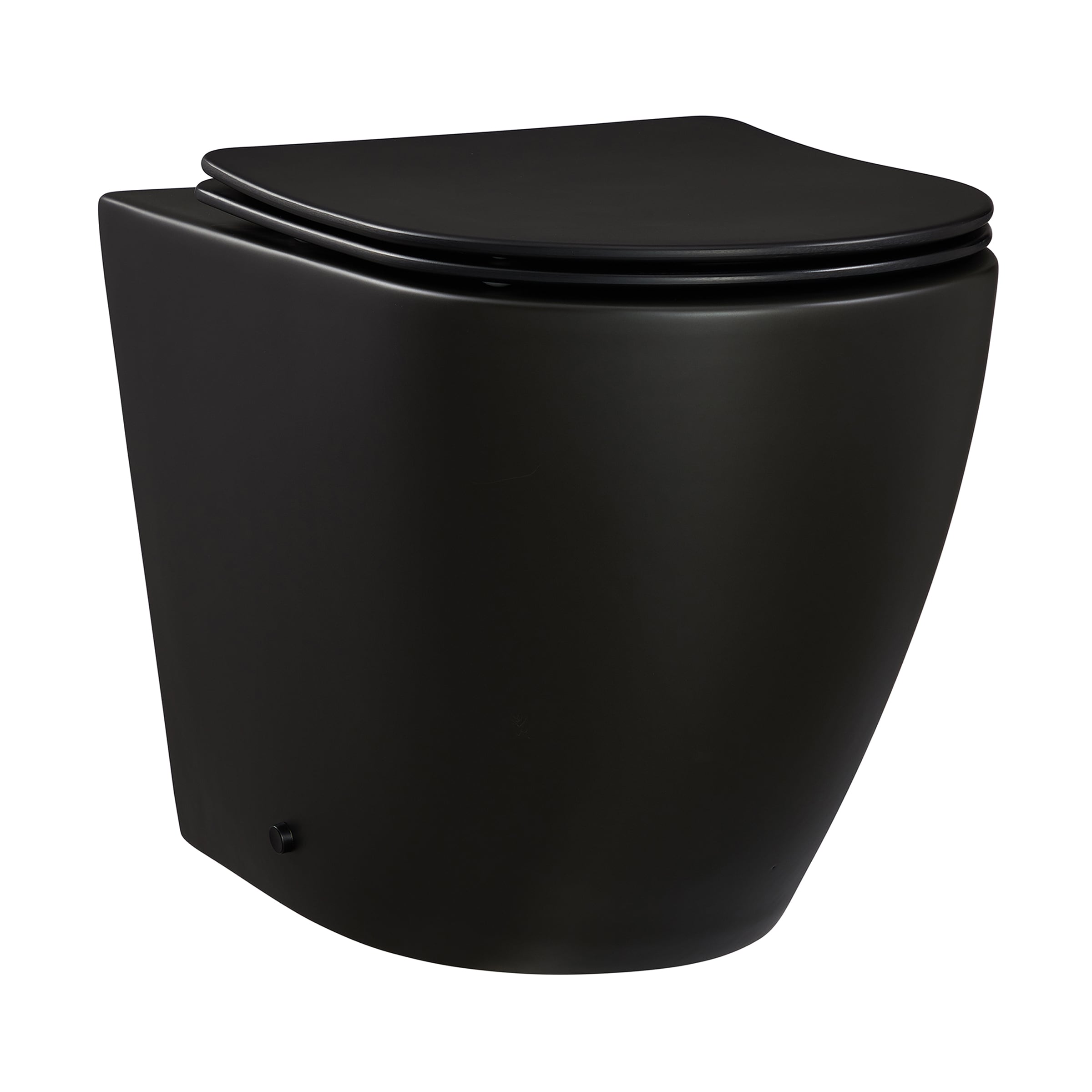 Taza para inodoro Swiss Madison Angers en negro mate con altura estándar alargada de 7 pulgadas de separación bruta SM-25-WTANG04BK