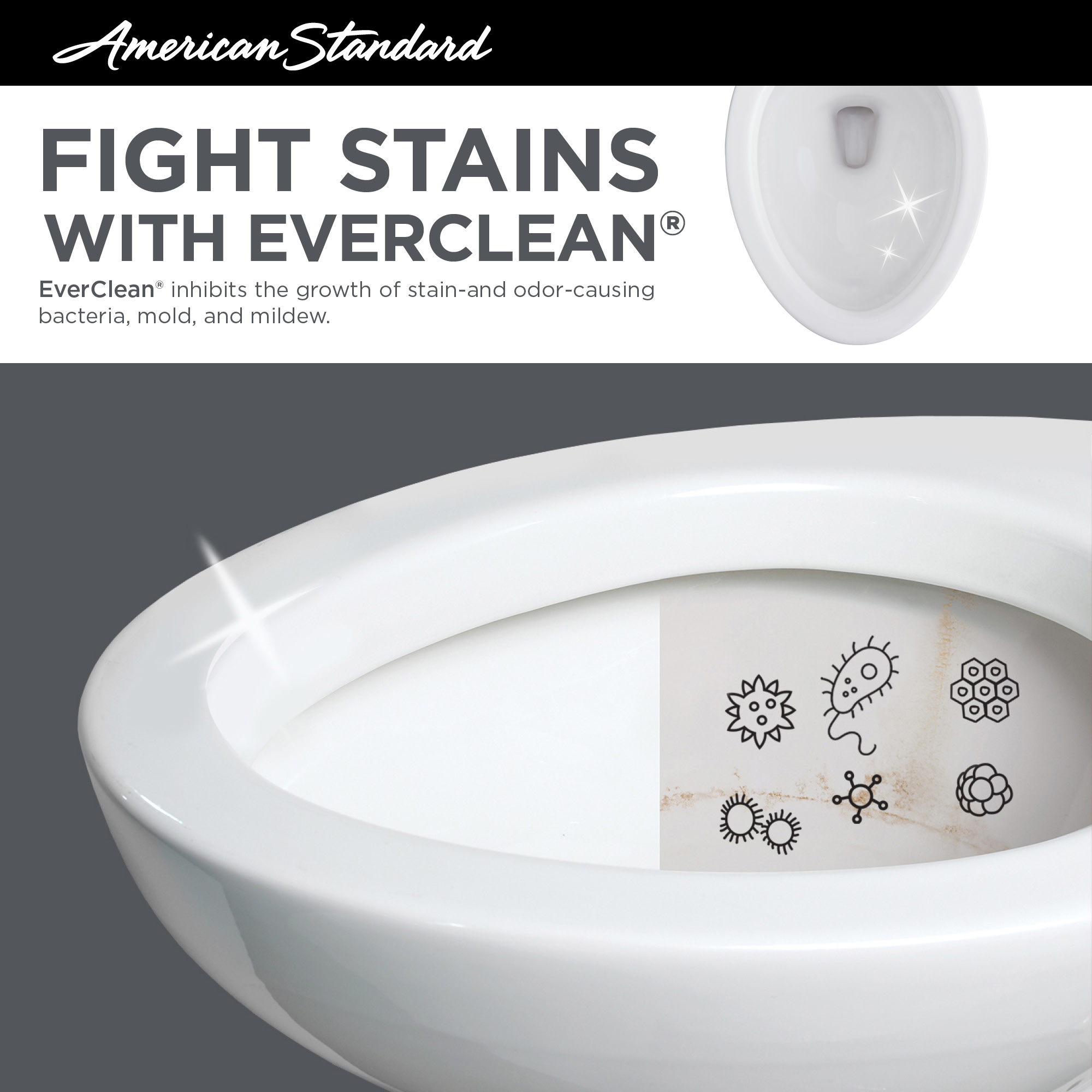 Taza de baño redonda de altura de silla American Standard Cadet Blanco con 12 pulgadas de distancia al muro.