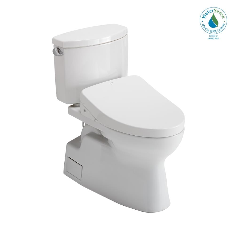Bowl de Baño alargado de altura de silla en color blanco de algodón TOTO Vespin II a 12 pulgadas de separación áspera CT474CUFGT40-01