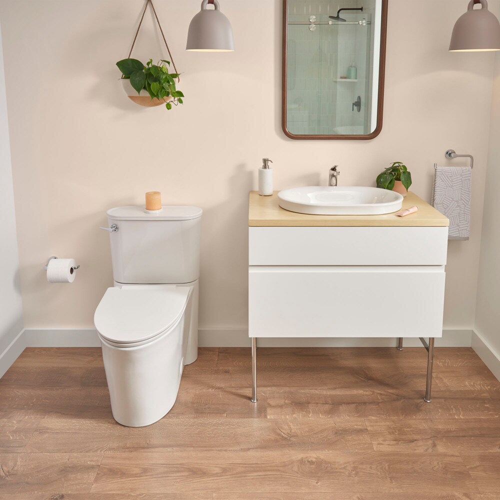 Sanitario American Standard Studio S Blanco con taza alargada y altura de silla 12 pulgadas de montaje áspero 3712A100.020
