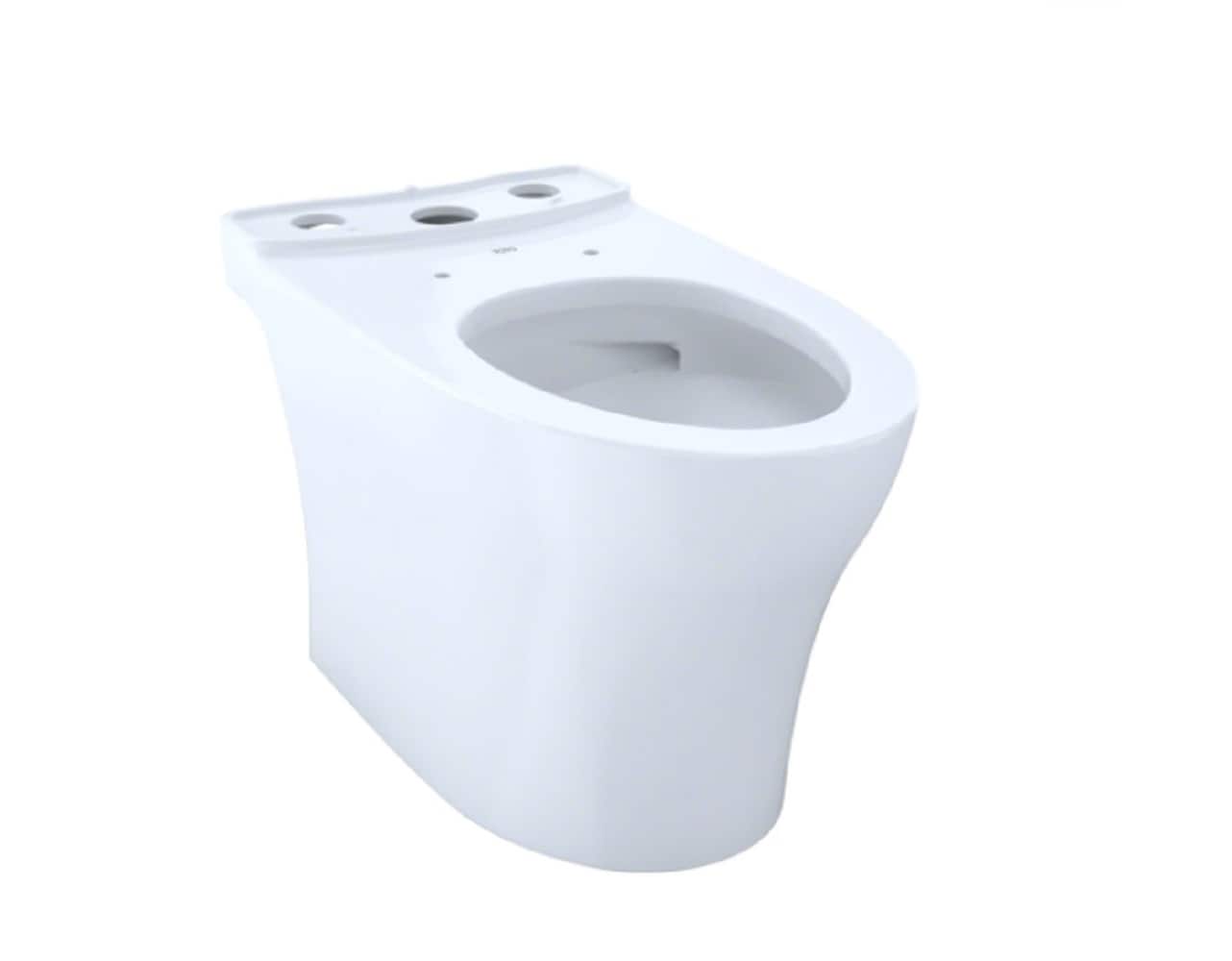 Taza de baño estándar alargada de algodón TOTO Aquia con altura estándar de 12 pulgadas y desagüe de 12 pulgadas.