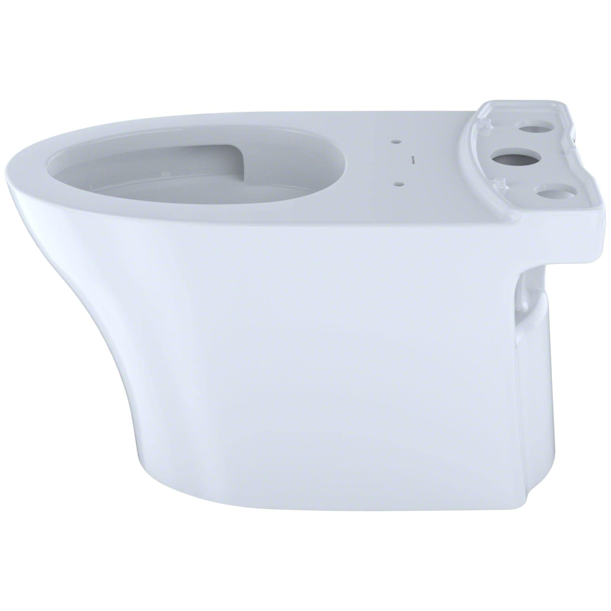Taza de baño estándar alargada de algodón TOTO Aquia con altura estándar de 12 pulgadas y desagüe de 12 pulgadas.