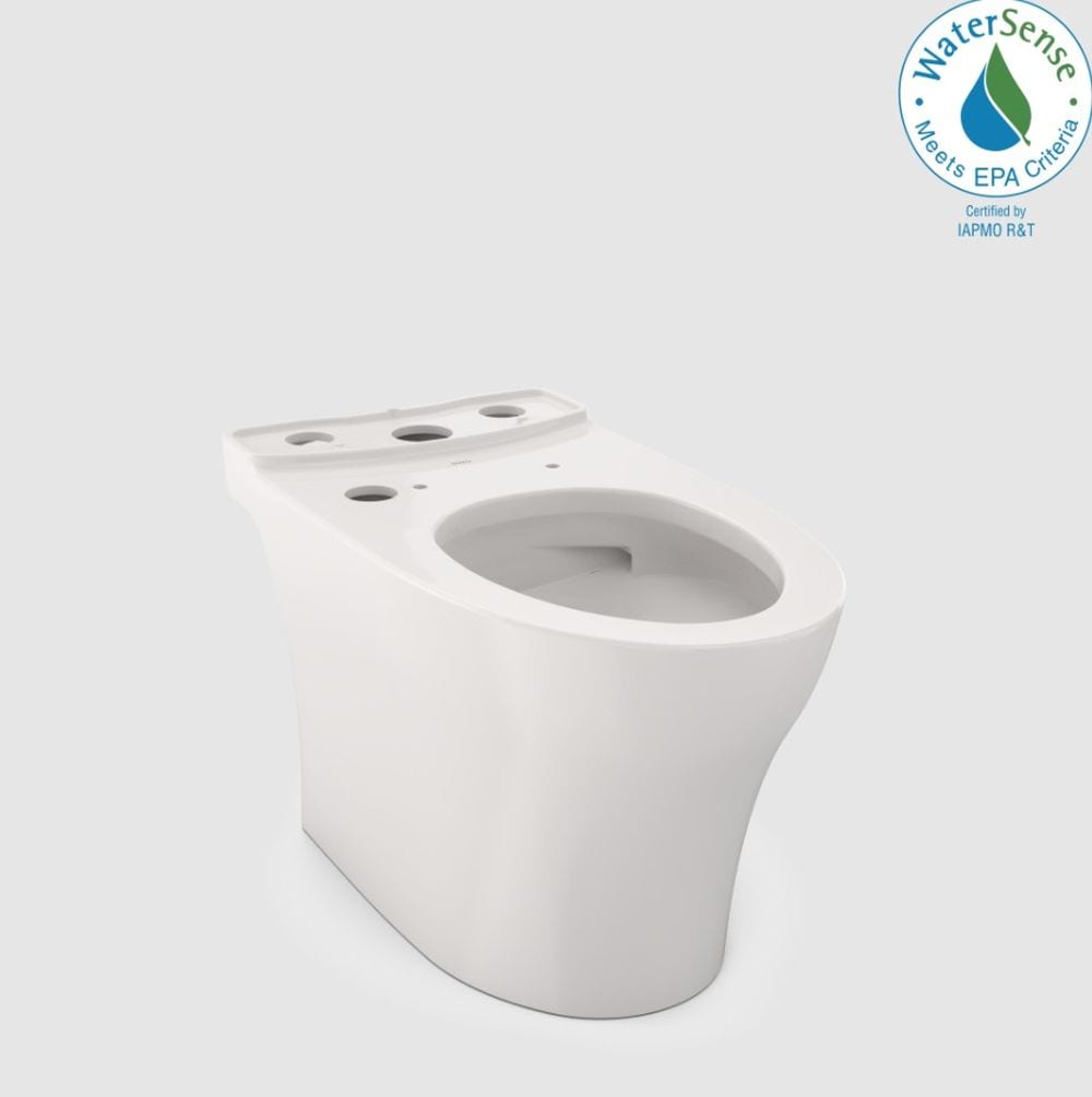 Taza de baño alargada en color blanco colonial con altura estándar y descarga estándar de 12 pulgadas - TOTO Aquia colonial blanco CT446CEFGNT40-11