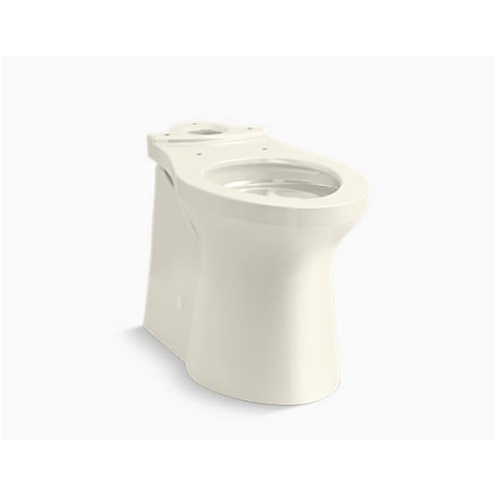Taza de baño alargada color hueso de altura de silla de marca KOHLER, modelo Irvine, con 12 pulgadas de separación bruta.