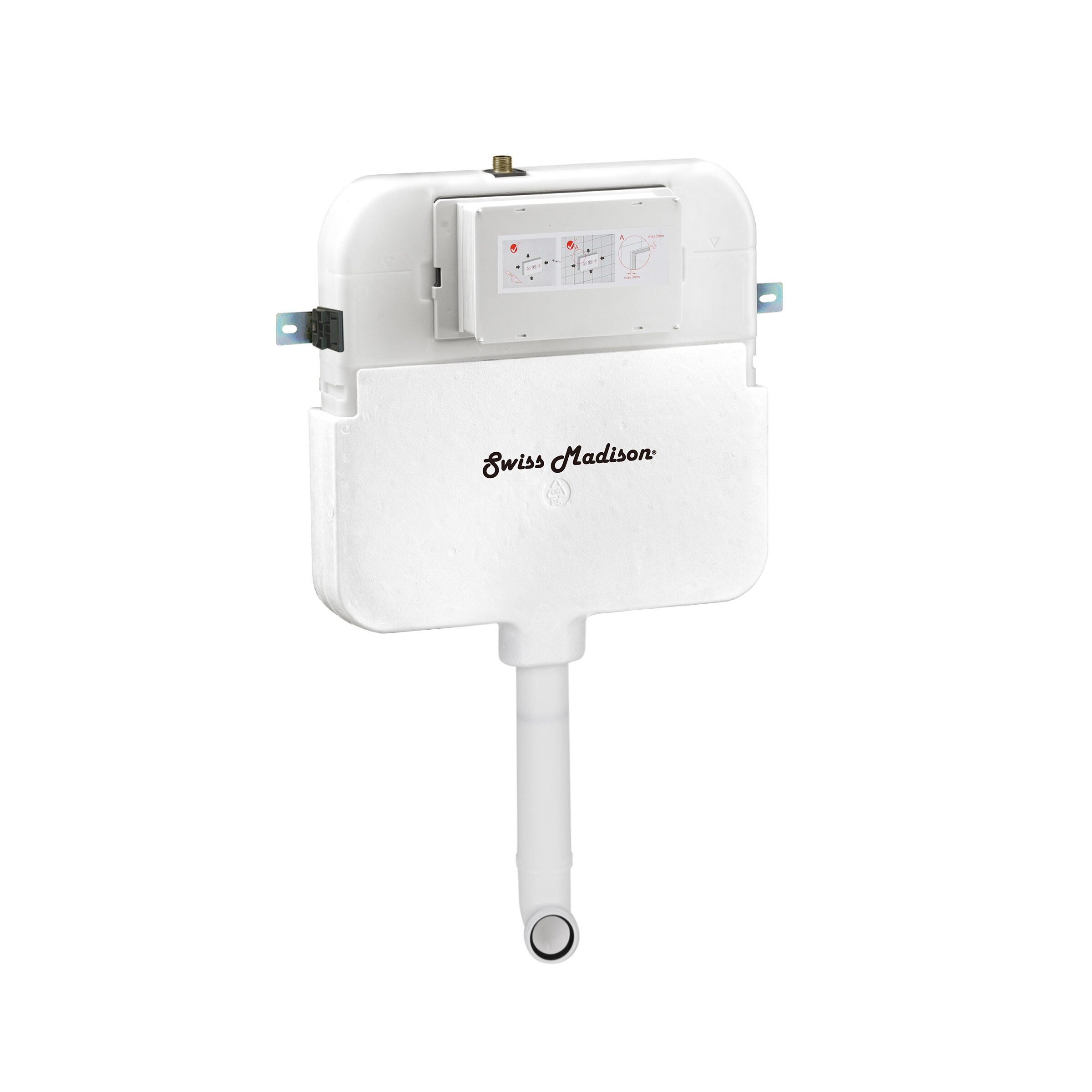 Inodoro Swiss Madison Angers Blanco Brillante alargado con Altura Estándar 7 pulgadas de Retroceso SM-25-WTANG03WH
