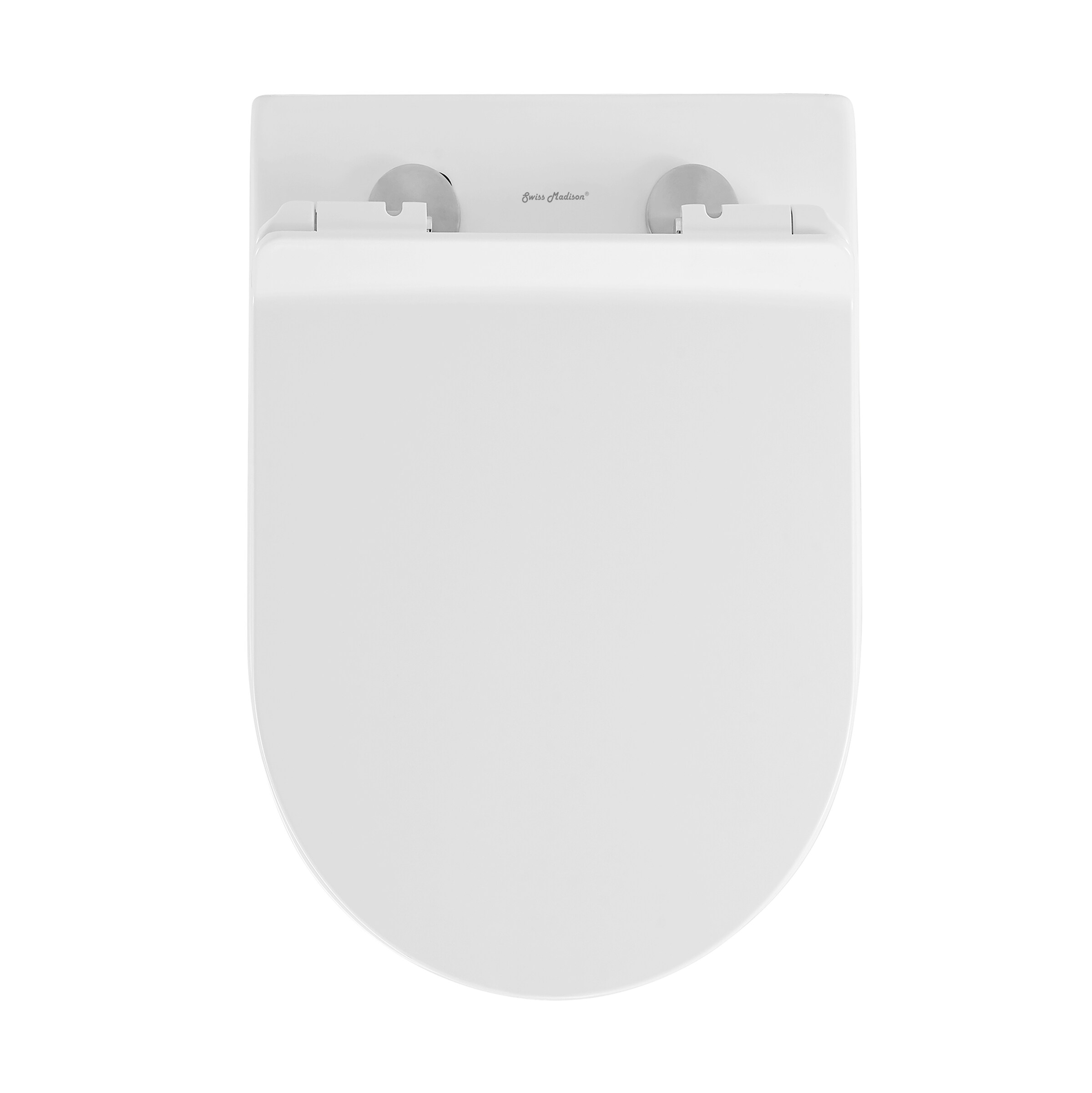 Inodoro Swiss Madison Angers Blanco Brillante alargado con Altura Estándar 7 pulgadas de Retroceso SM-25-WTANG03WH
