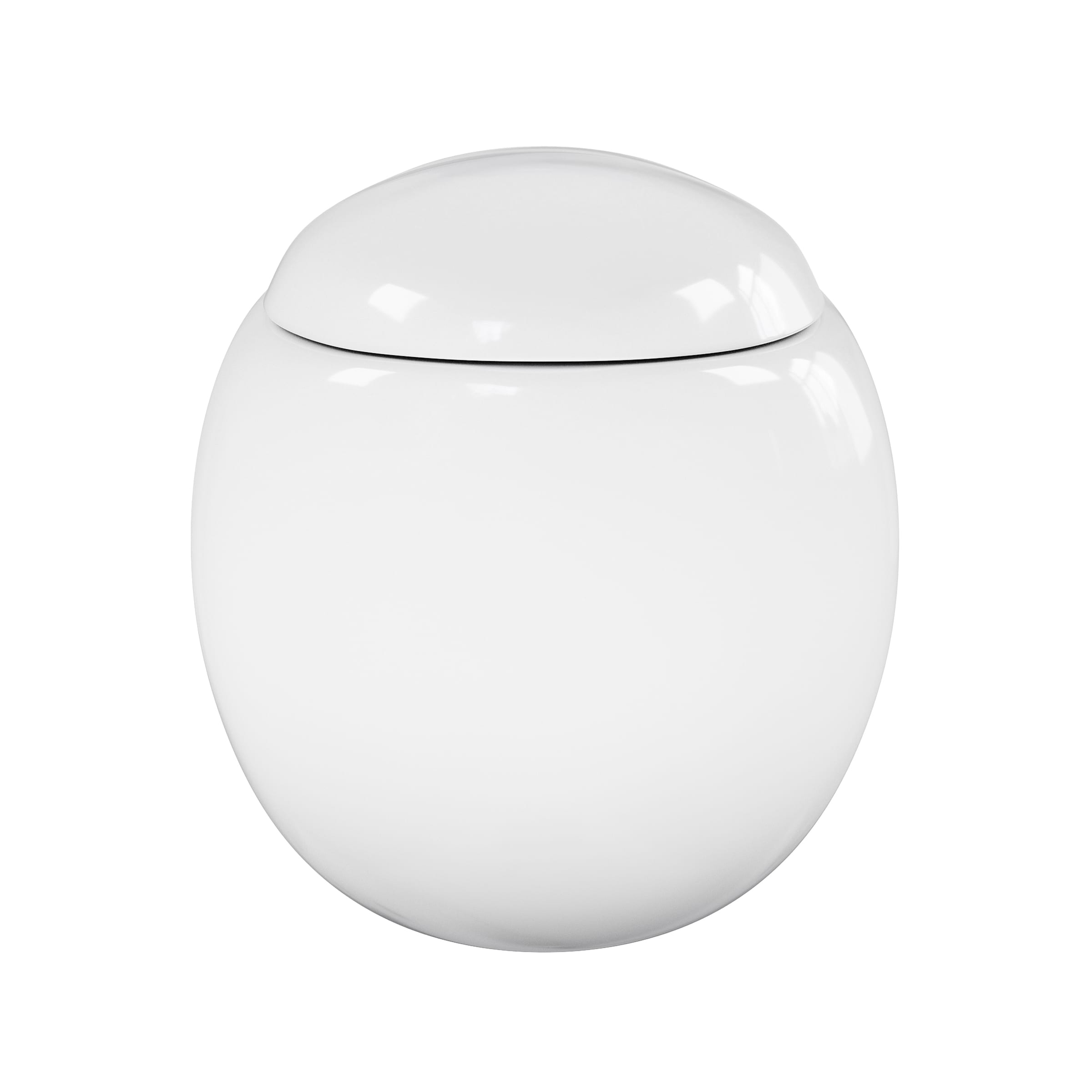 Inodoro redondo suspendido de pared blanco brillante Swiss Madison Nantes con Descarga de 7 pulgadas SM-25-WTNNS03WH