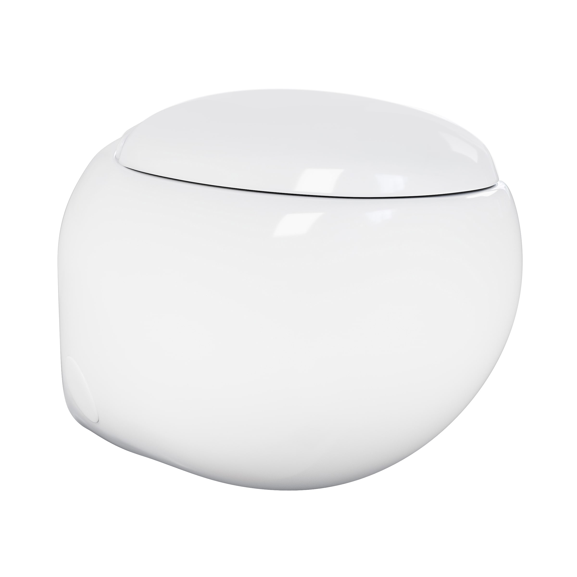 Inodoro redondo suspendido de pared blanco brillante Swiss Madison Nantes con Descarga de 7 pulgadas SM-25-WTNNS03WH