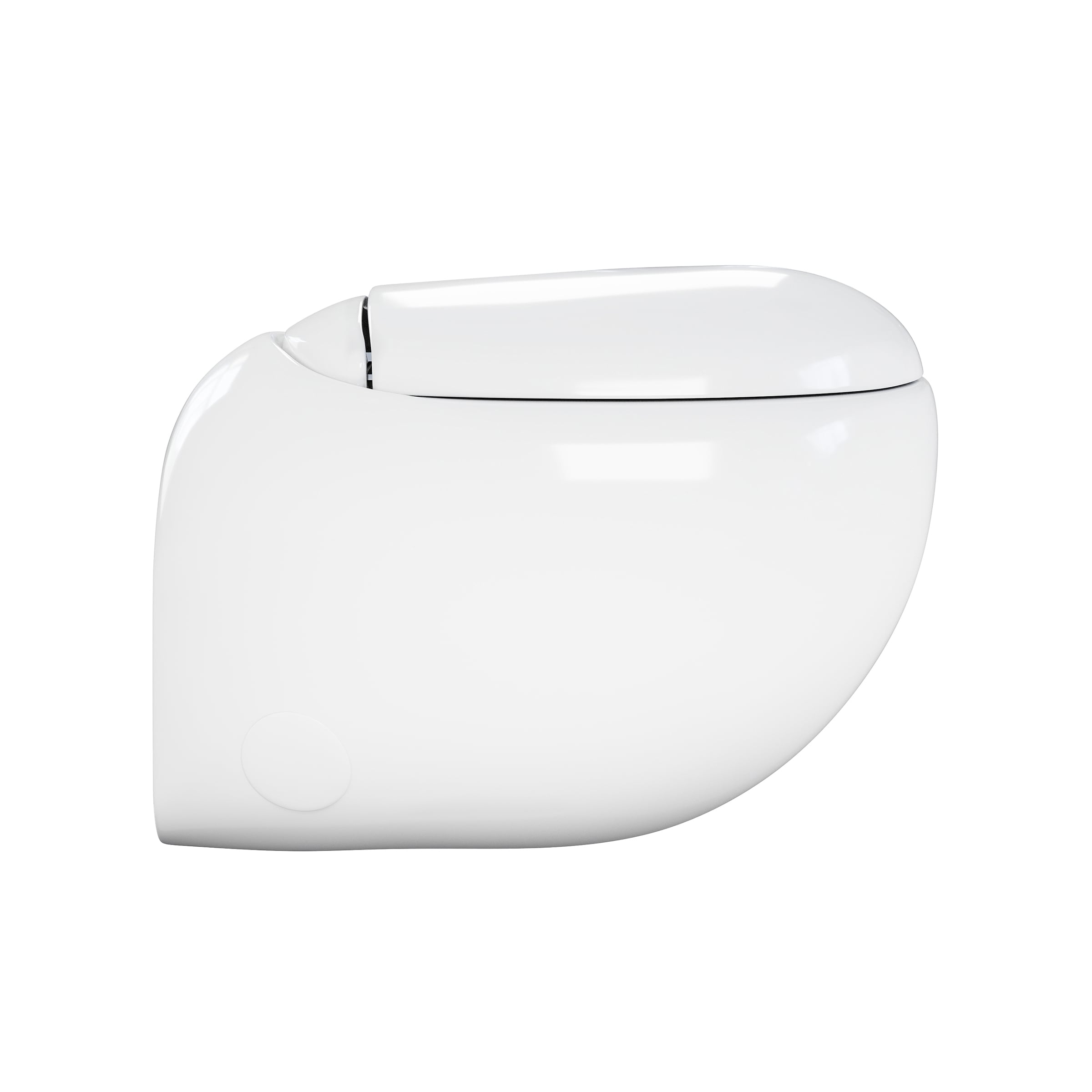 Inodoro redondo suspendido de pared blanco brillante Swiss Madison Nantes con Descarga de 7 pulgadas SM-25-WTNNS03WH