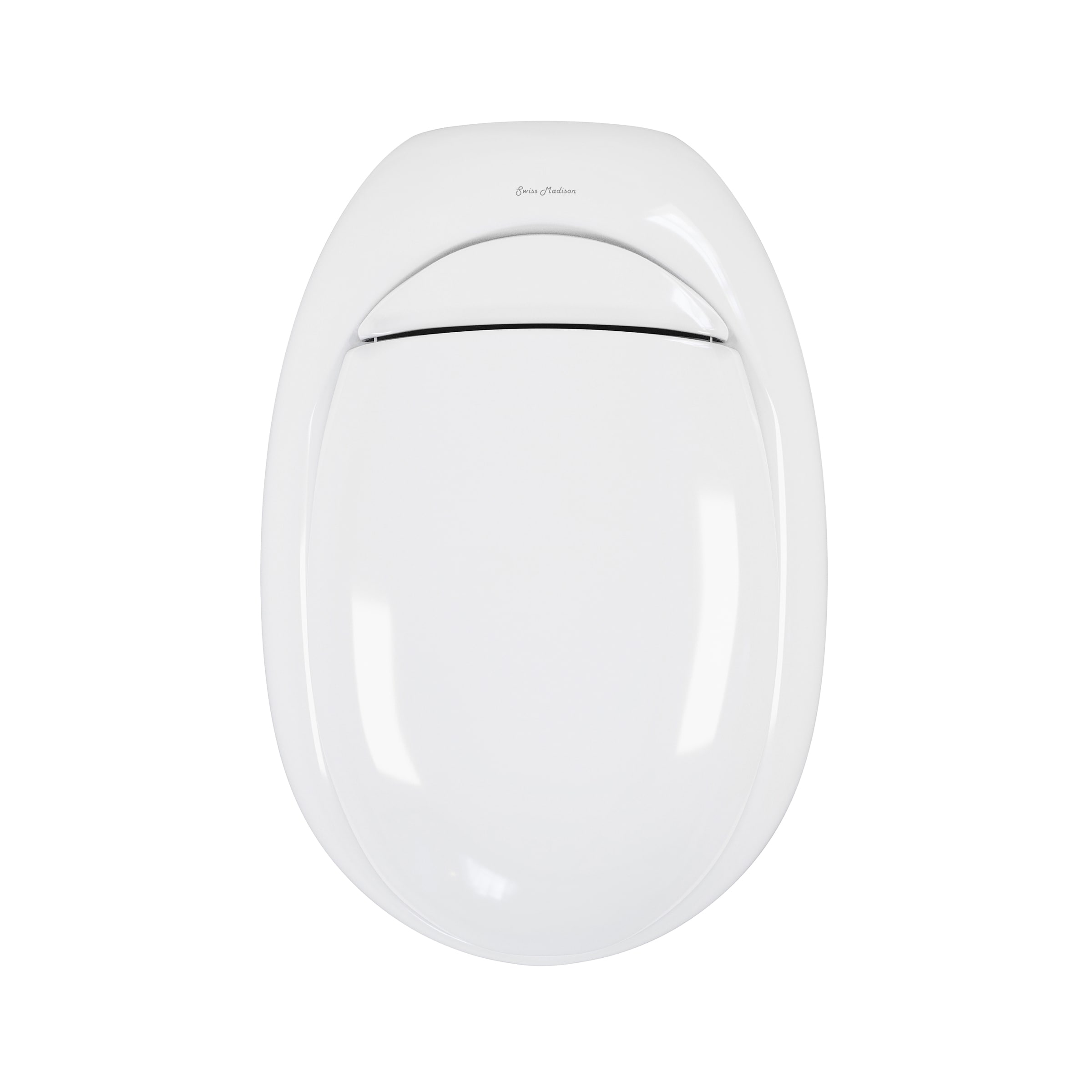 Inodoro redondo suspendido de pared blanco brillante Swiss Madison Nantes con Descarga de 7 pulgadas SM-25-WTNNS03WH