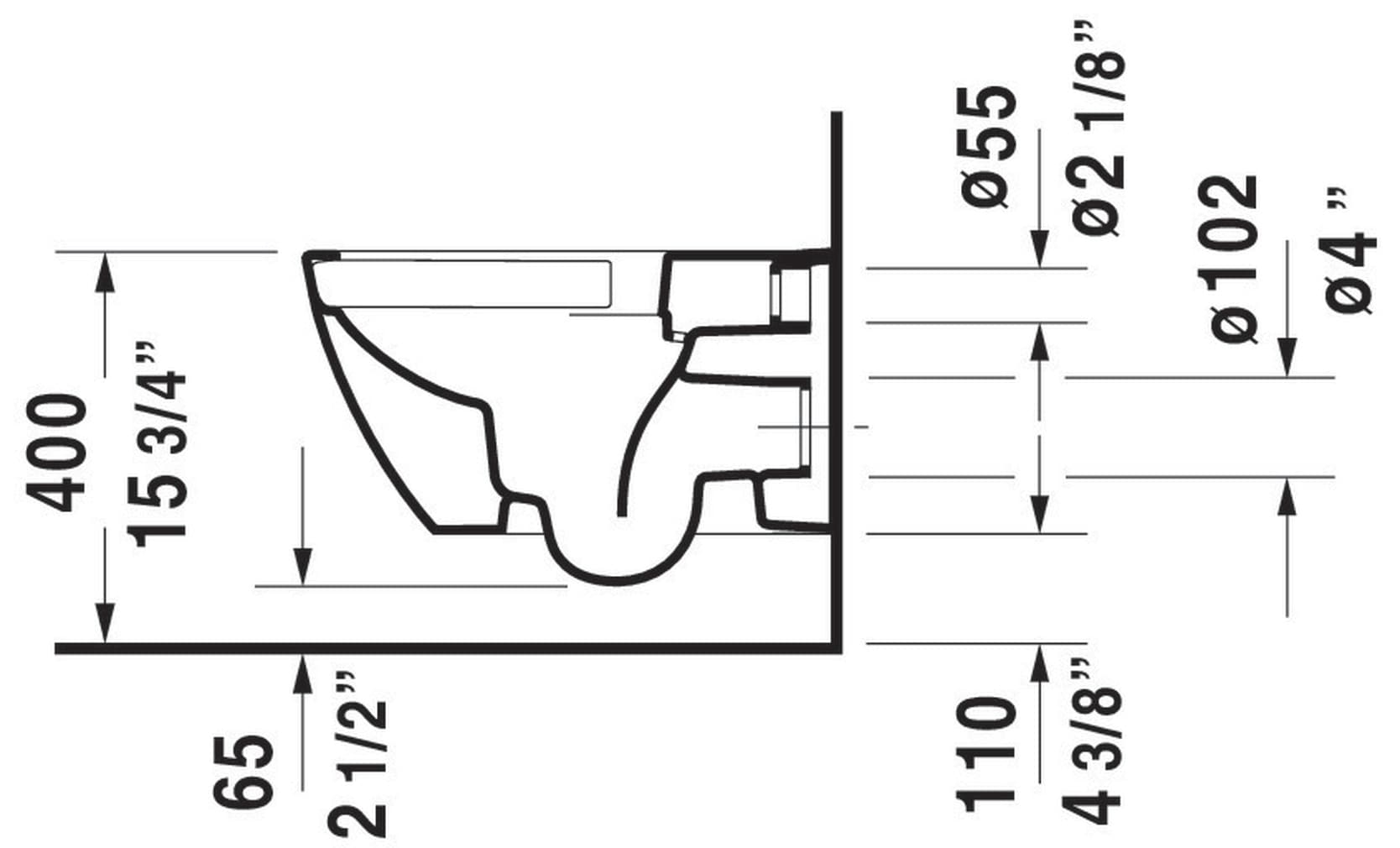 Duravit Happy D.2 Taza de baño alargada blanca de altura estándar 2222090092