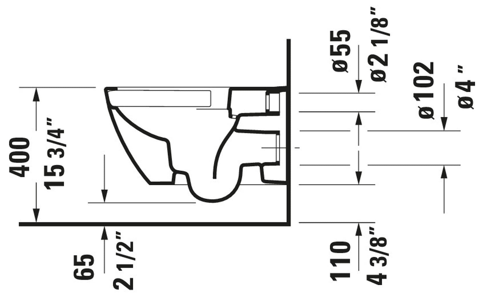 Duravit Happy D.2 Taza de baño alargada blanca de altura estándar 2222090092