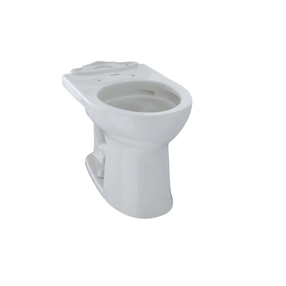 Taza de inodoro redonda de altura estándar en color blanco colonial TOTO Drake II con descarga de 12 pulgadas.