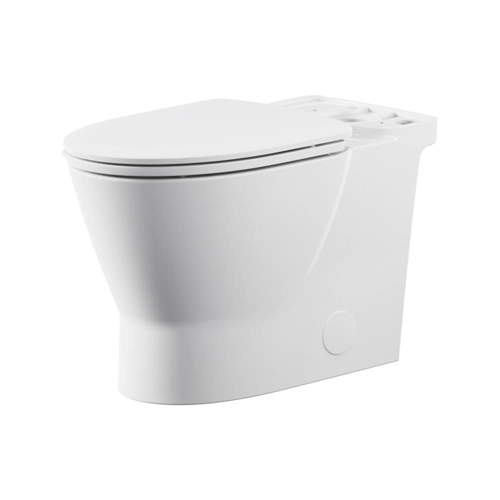 Taza de baño alargada de altura de silla en color blanco American Standard Aspirations, 12 pulgadas de alcance 3419A100.020.